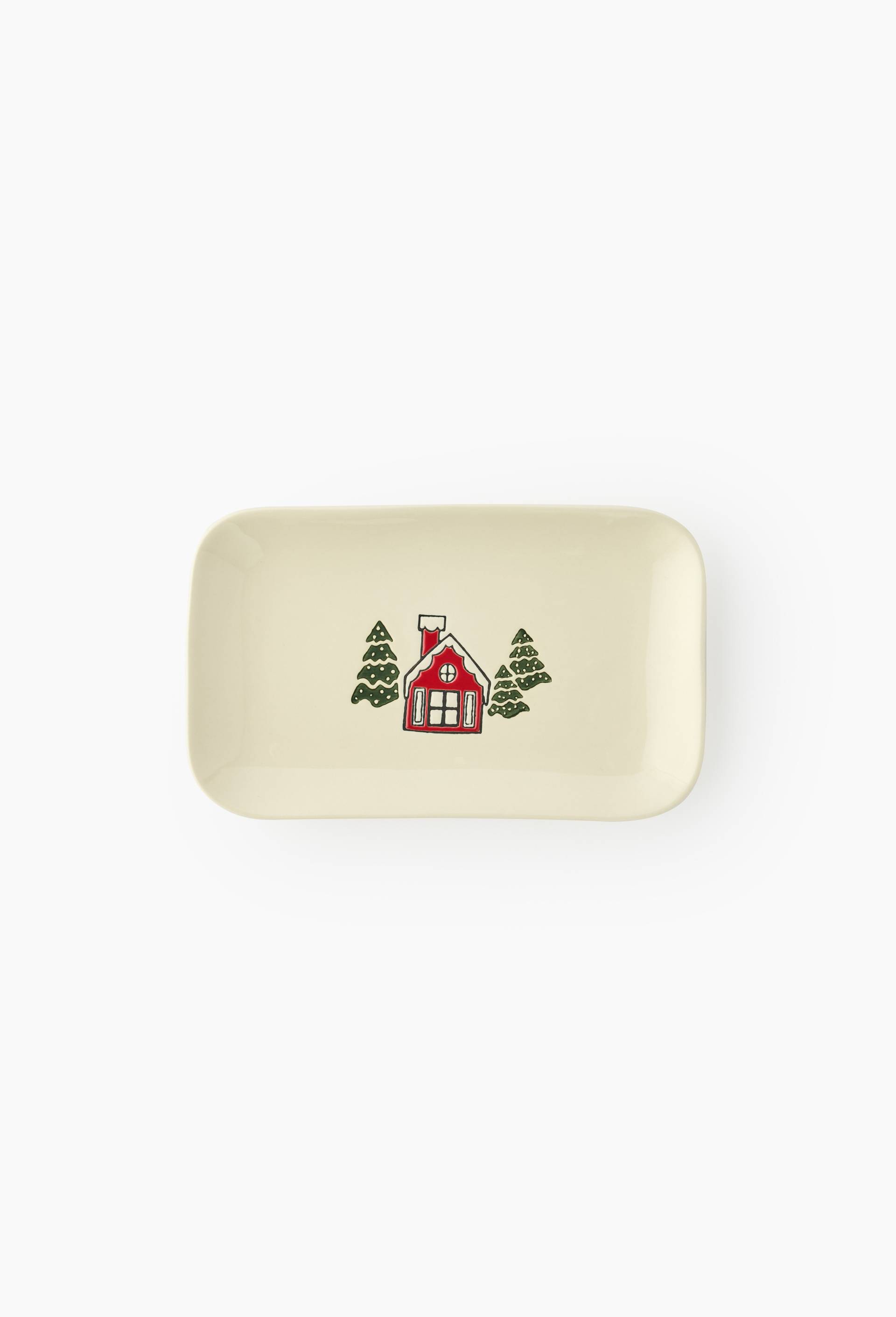 Plat rectangulaire finition imprim&eacute;e, 24cm, Blanc, large image number 1