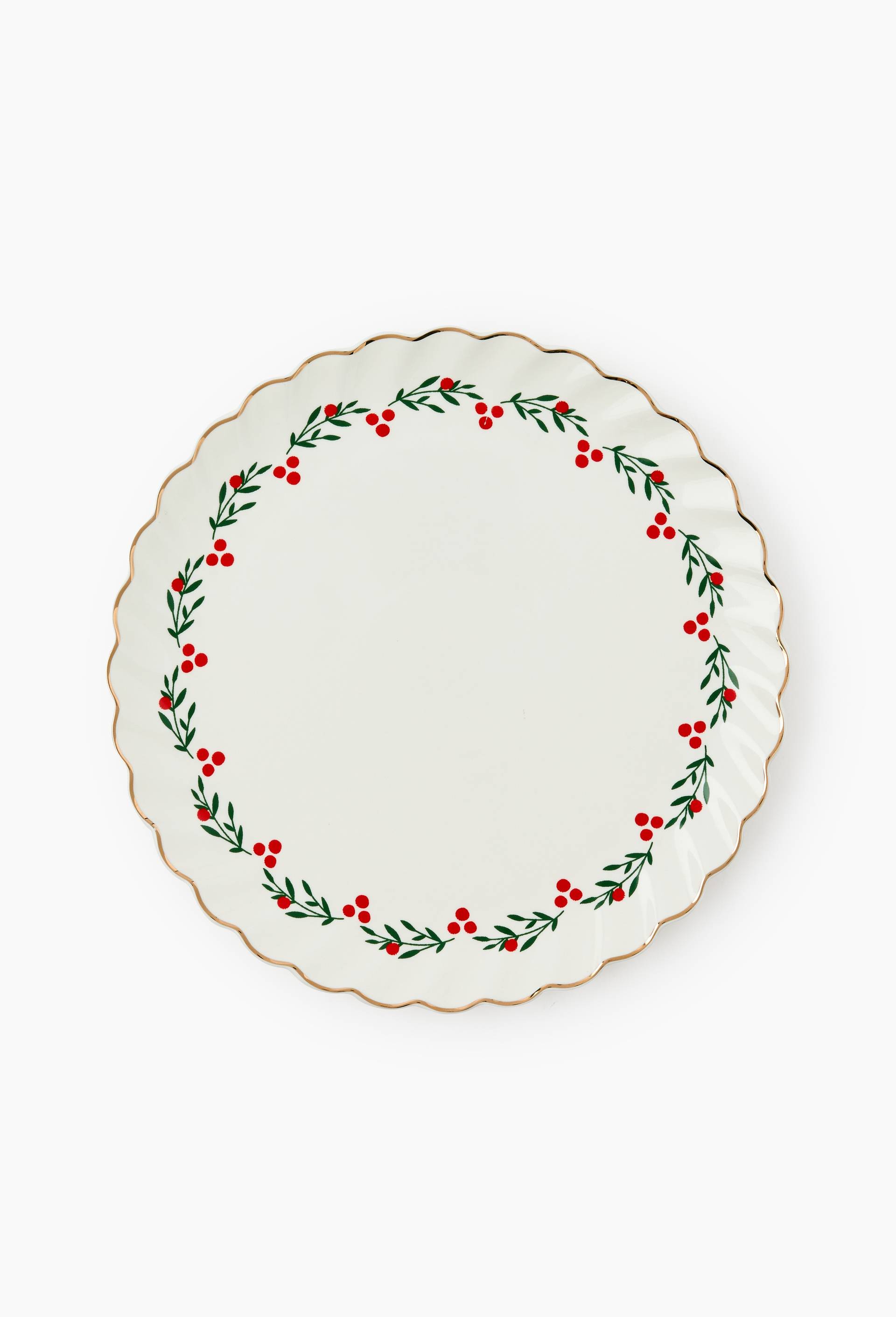 Assiette plate finition twist&eacute;e, 27cm, Blanc, large image number 0.0