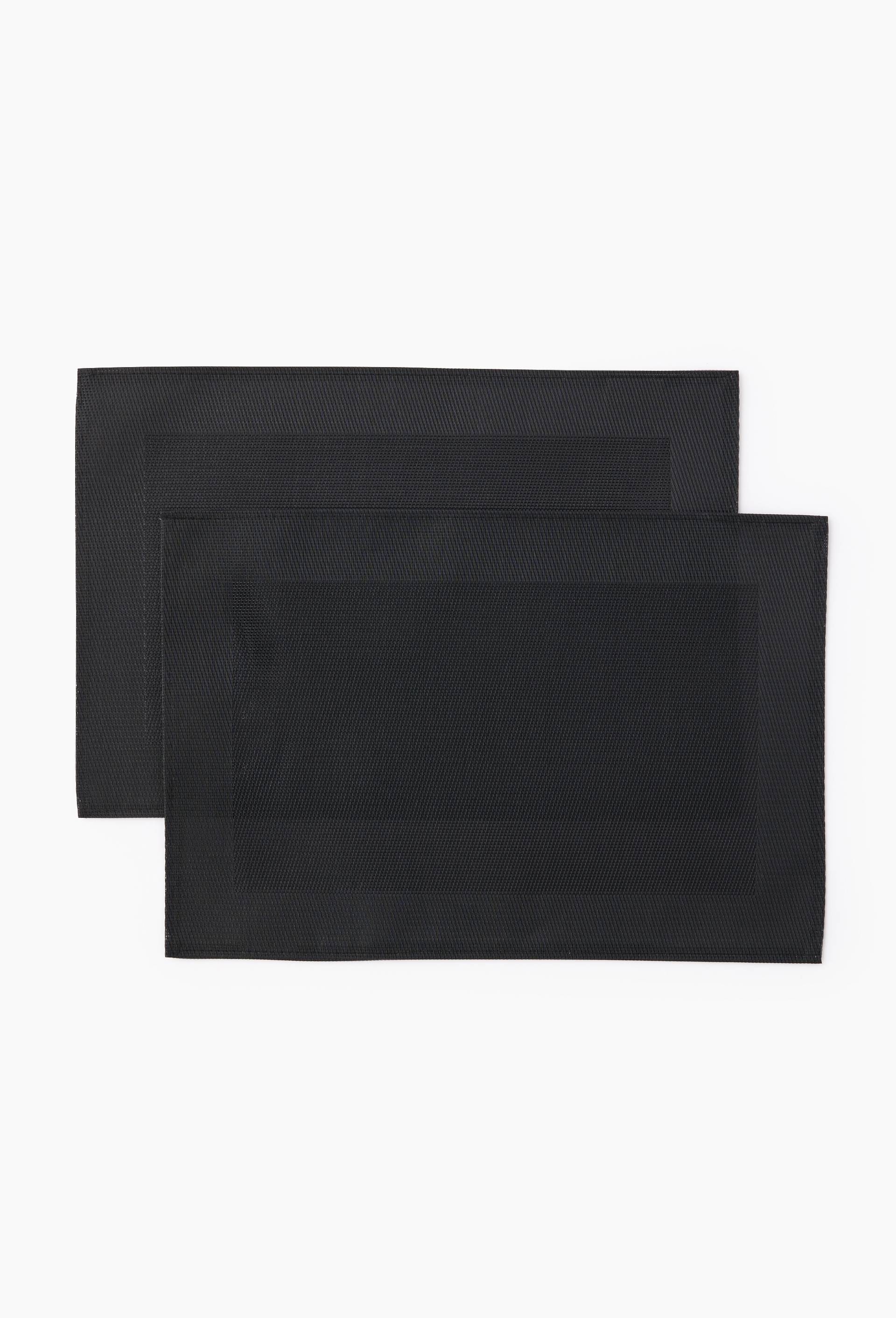 Set de table rectangulaire, polychlorure de vinyle, Noir, swatch image