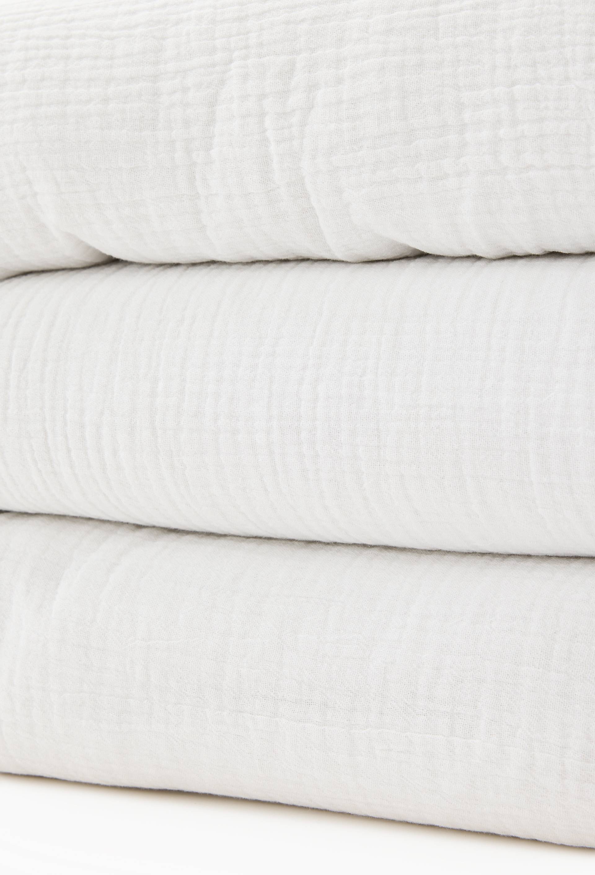 Housse de couette unie, gaze de coton, 100% coton bio GOTS, Blanc, large image number 1