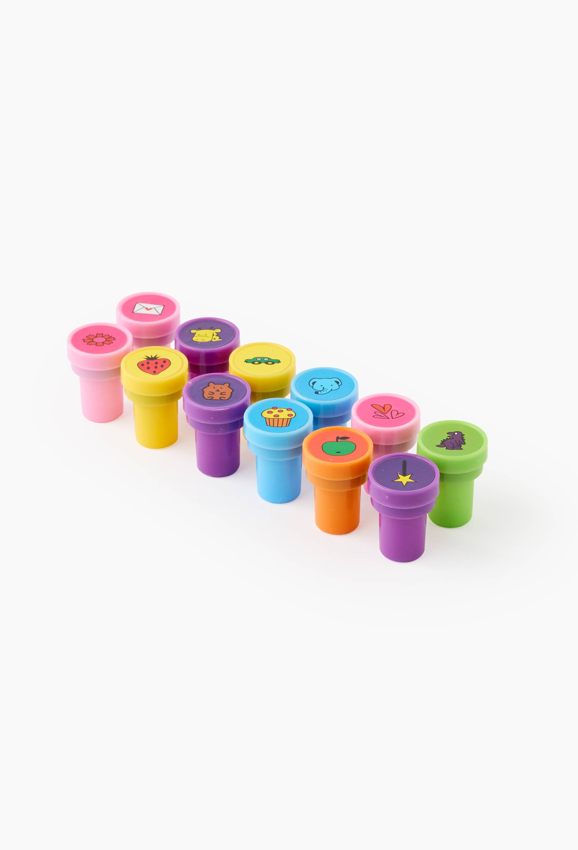 12 tampons auto-encreurs multicolores, Multicolore, large image number 0