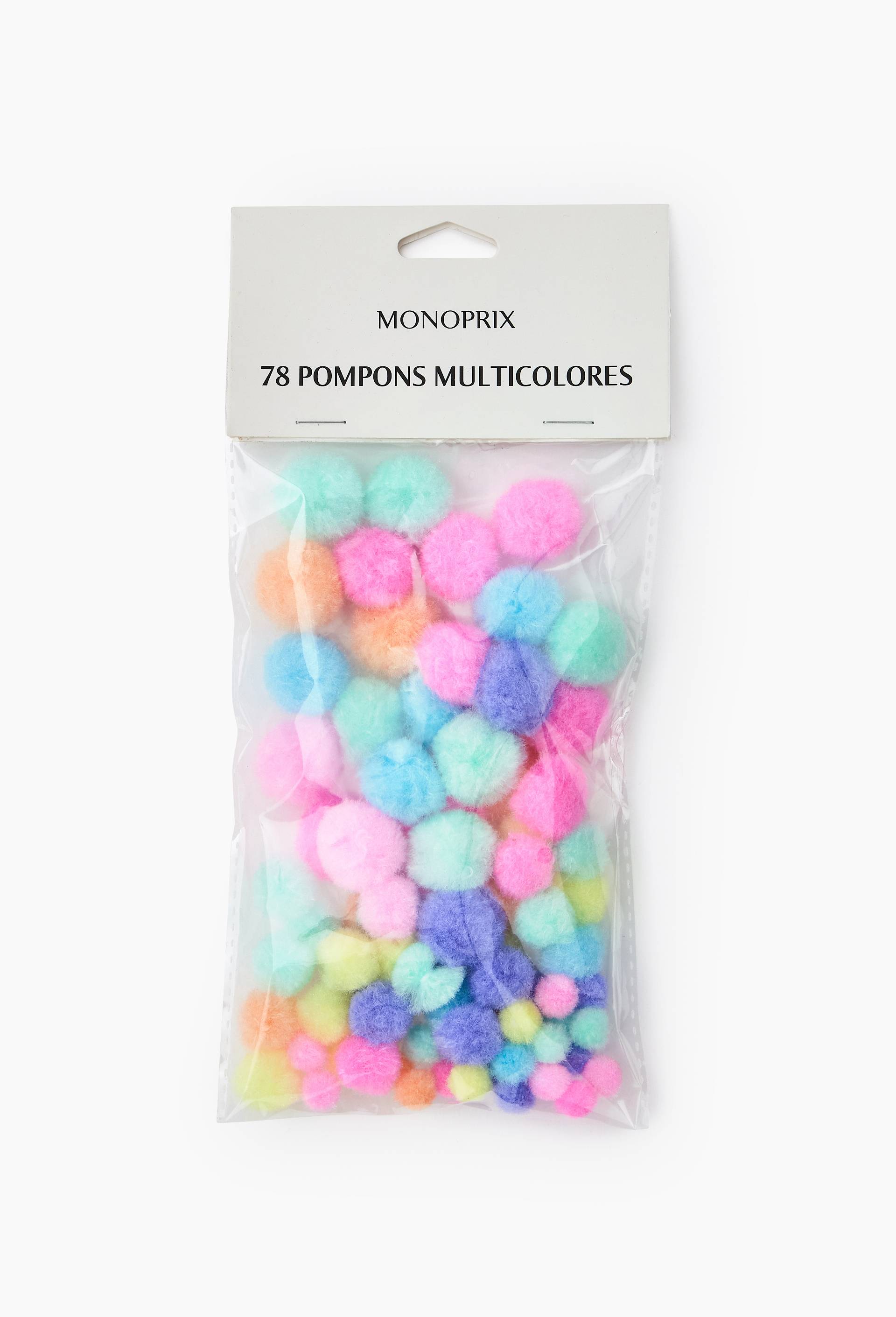 78 pompons multicolores, Multicolore, large image number 0