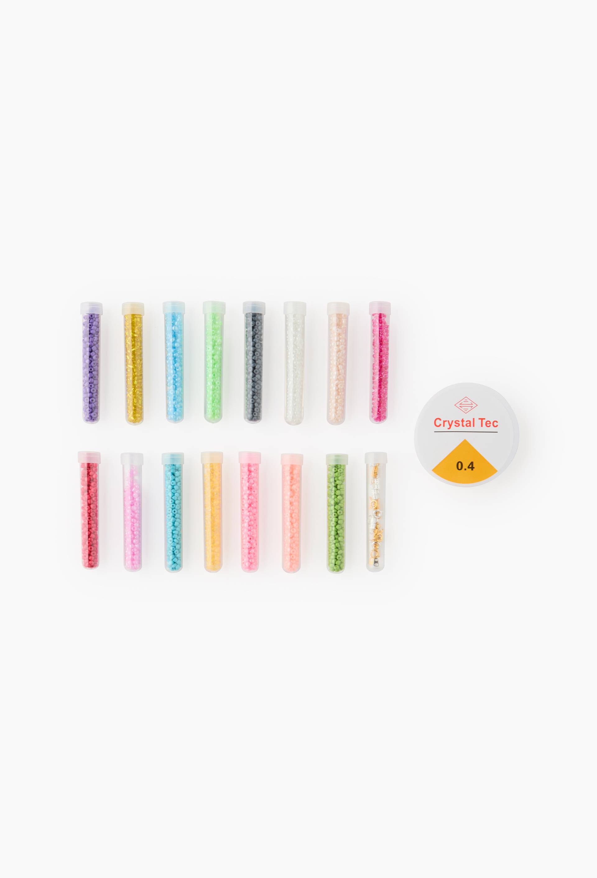15 tubes perles rocailles avec fil nylon, Multicolore, large image number 0.0