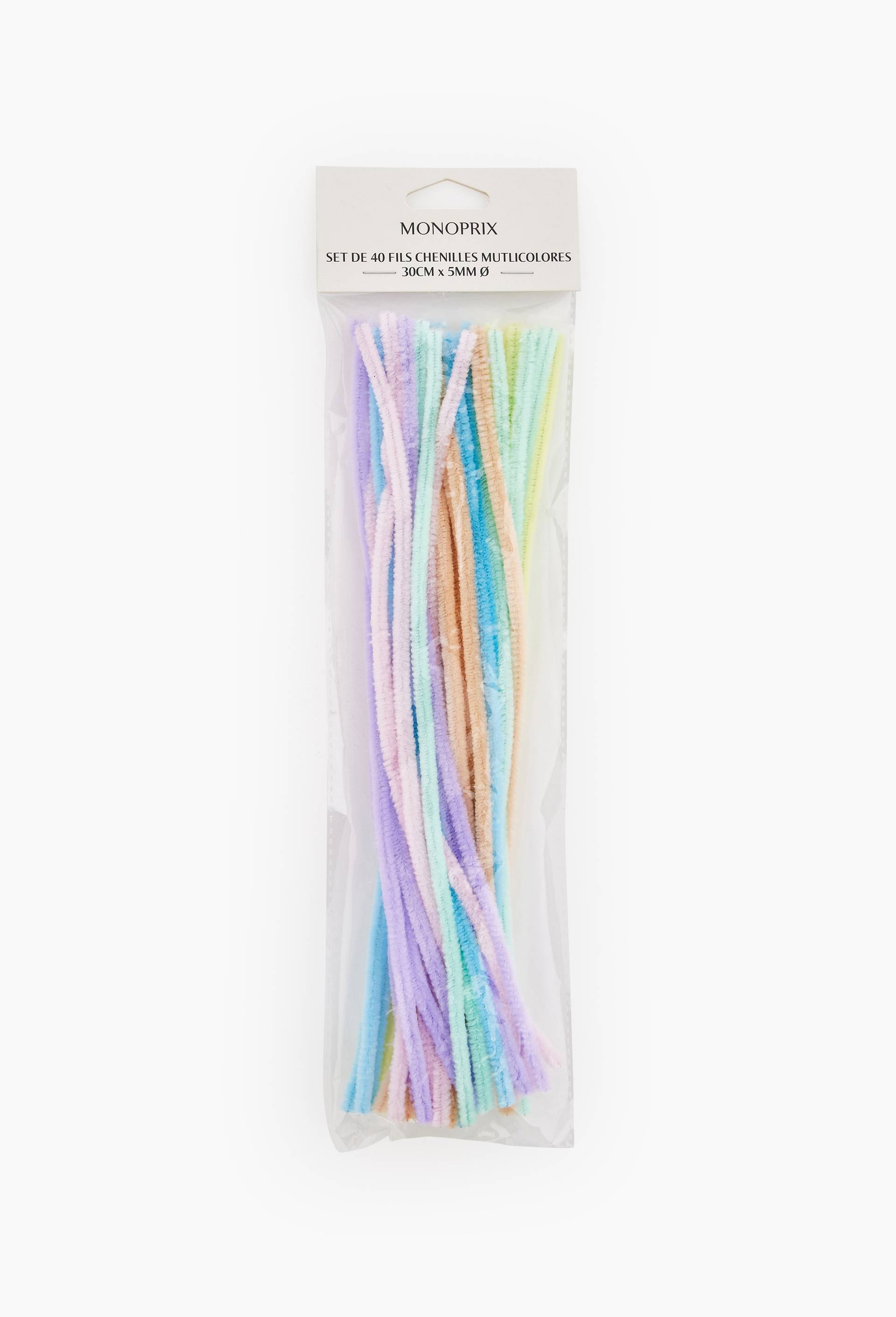 40 fils chenilles multicolores - 30cm diam&egrave;tre 5 cm, Multicolore, large image number 0