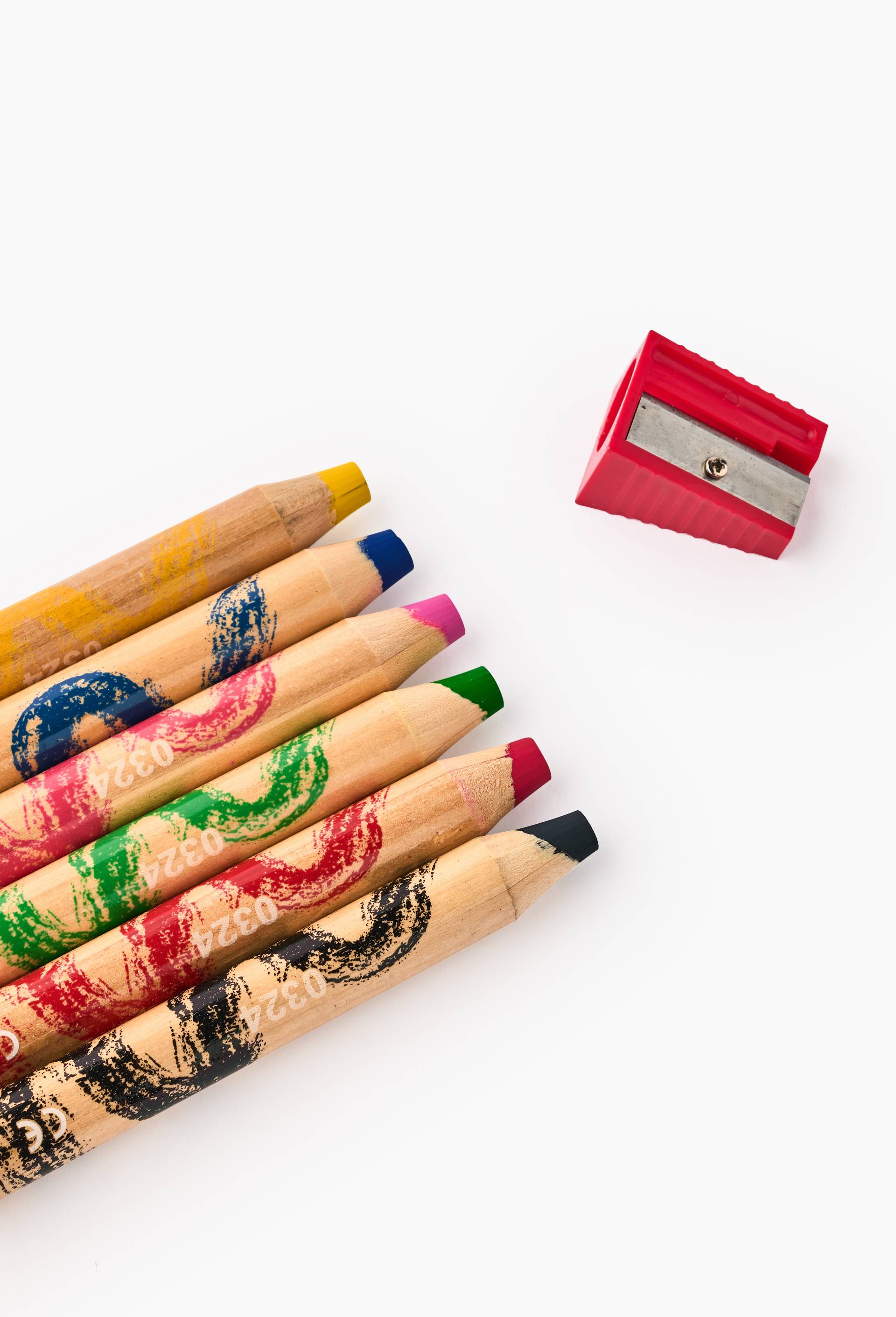 6 crayons de couleur Jumbo pointe maxi avec taille crayon, Multicolore, large image number 1.0