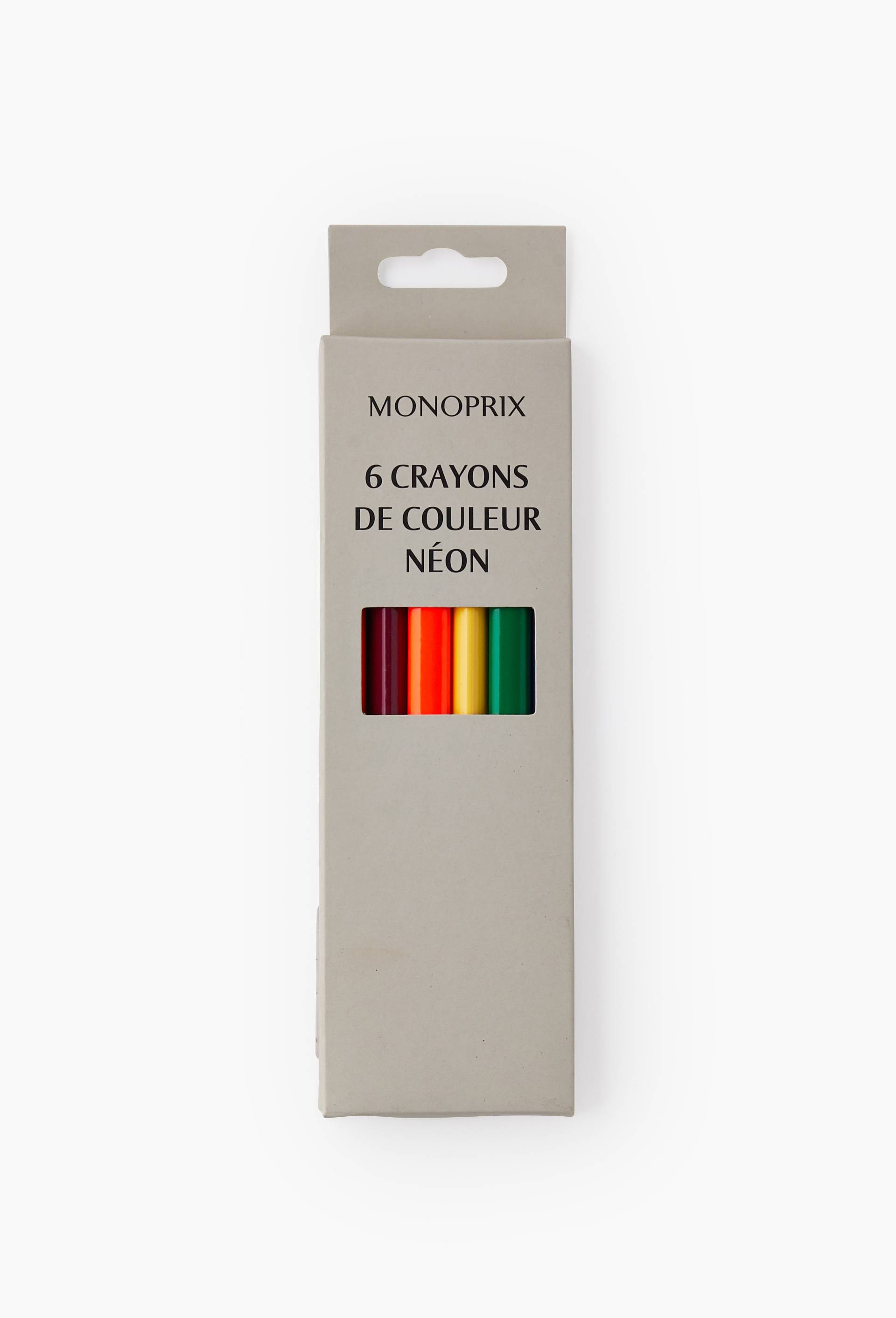 6 crayons de couleur n&eacute;on, Multicolore, large image number 0