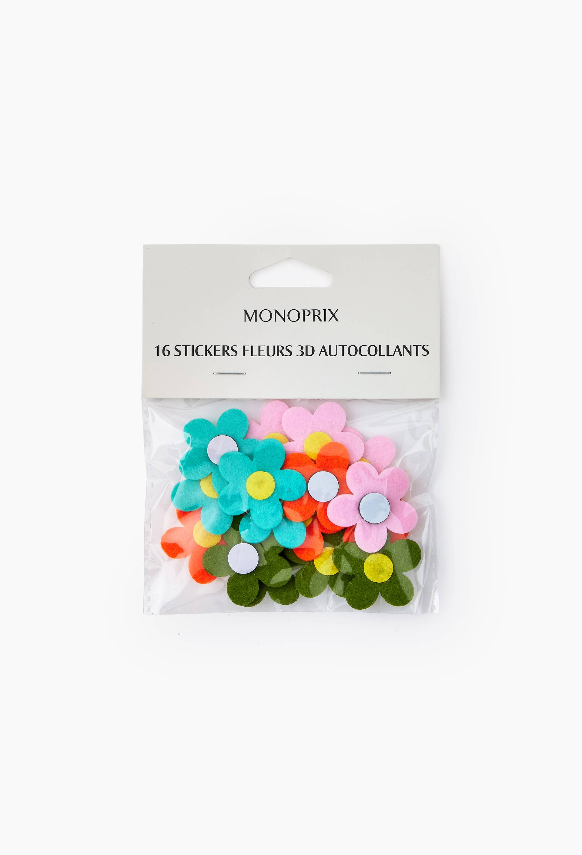16 Stickers Fleurs 3D autocollants, Multicolore, large image number 0