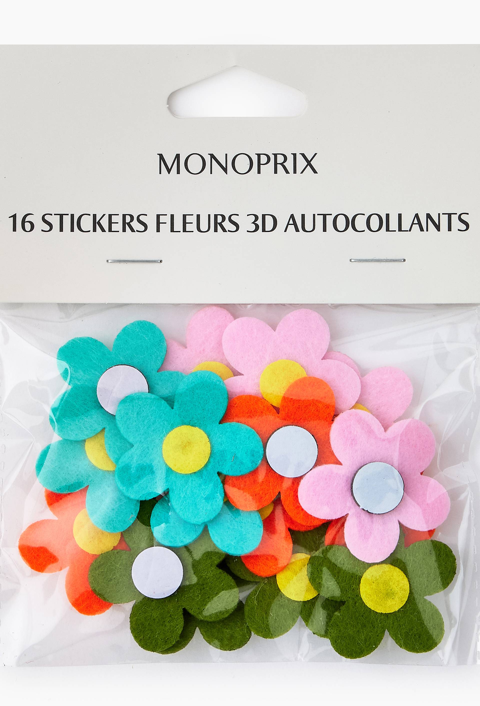 16 Stickers Fleurs 3D autocollants, Multicolore, large image number 1
