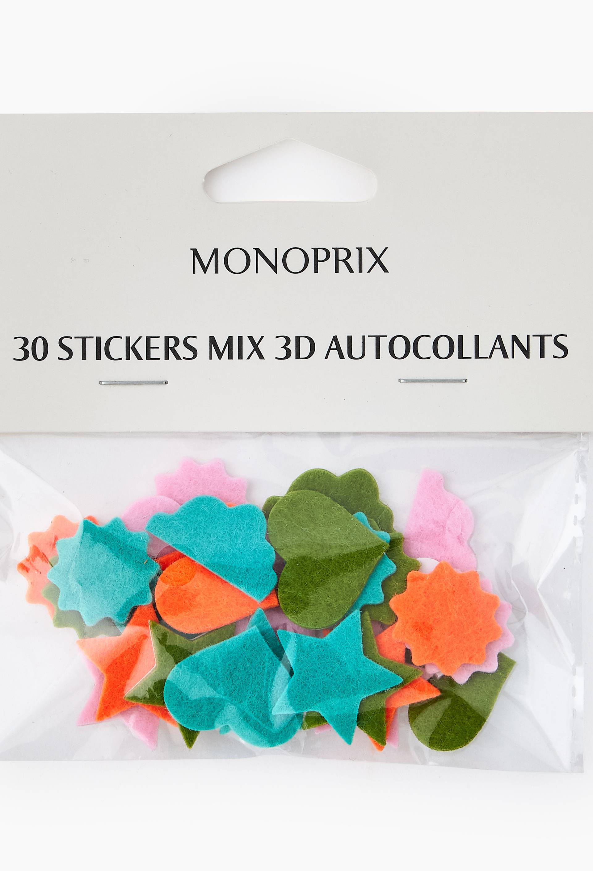 30 Stickers Mix 3D autocollants, Multicolore, large image number 1