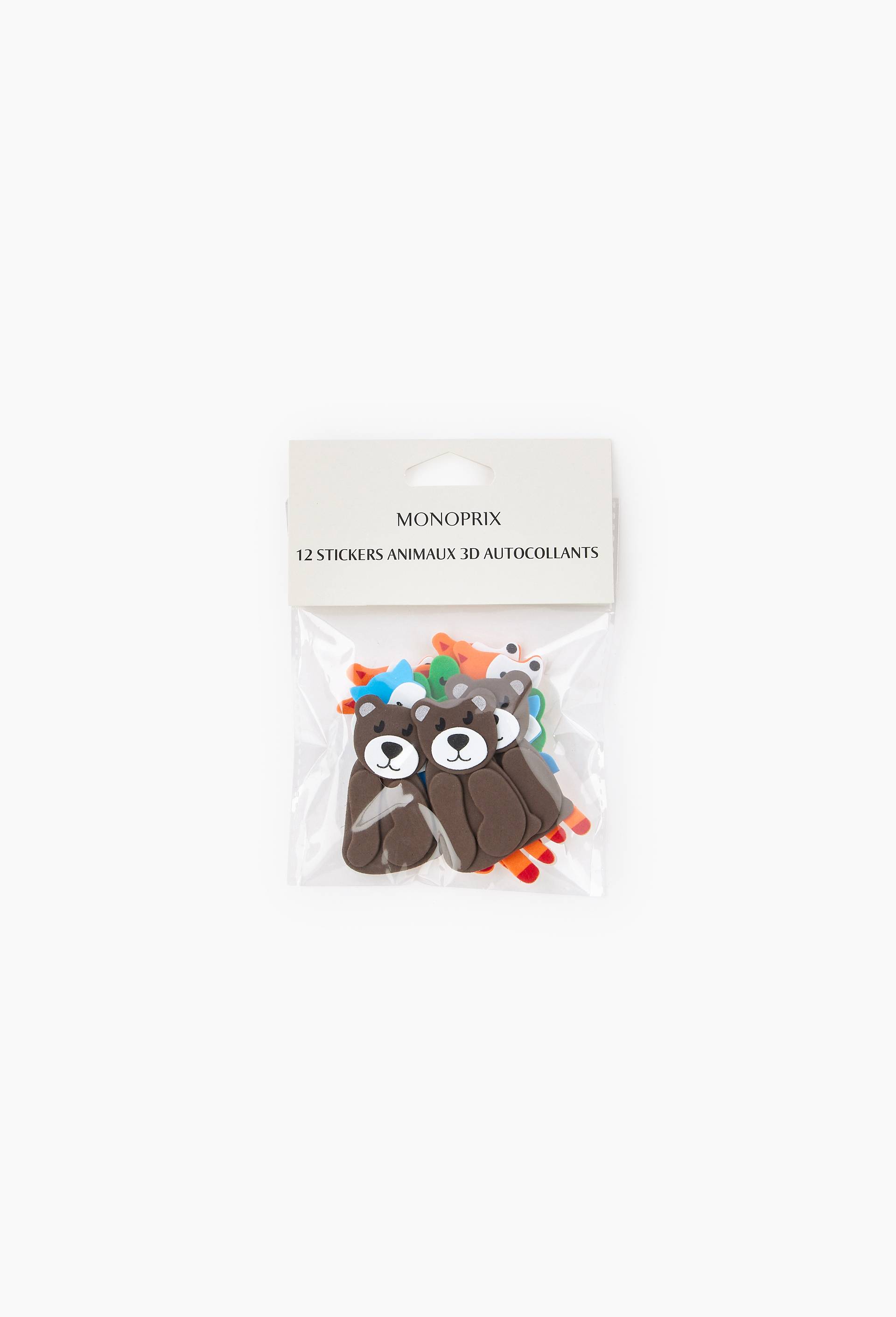12 Stickers Animaux 3D autocollants, Multicolore, large image number 0