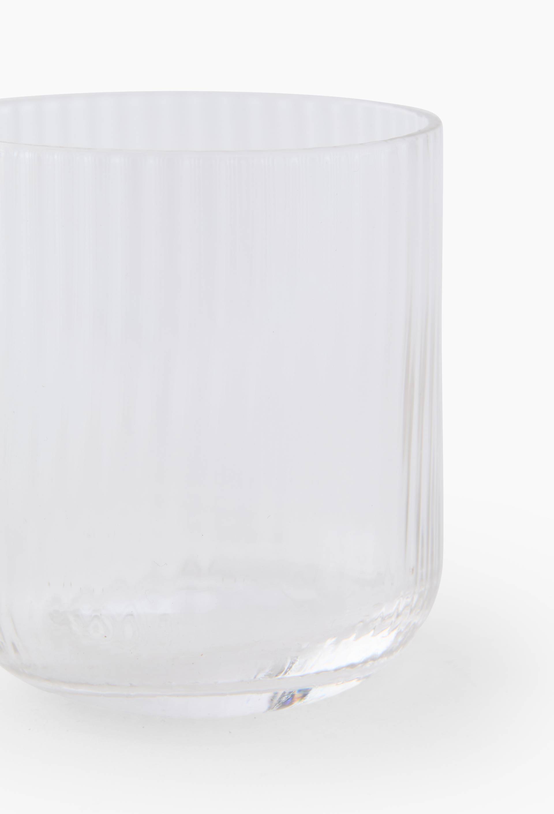 Gobelet finition stri&eacute;e droit, 35cl, Transparent, large image number 1