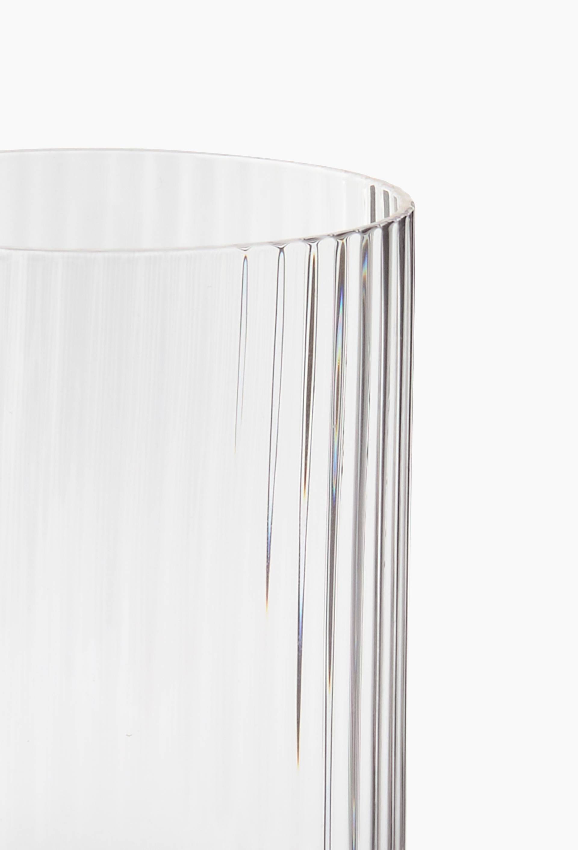 Gobelet finition stri&eacute;e droit, 55cl, Transparent, large image number 1