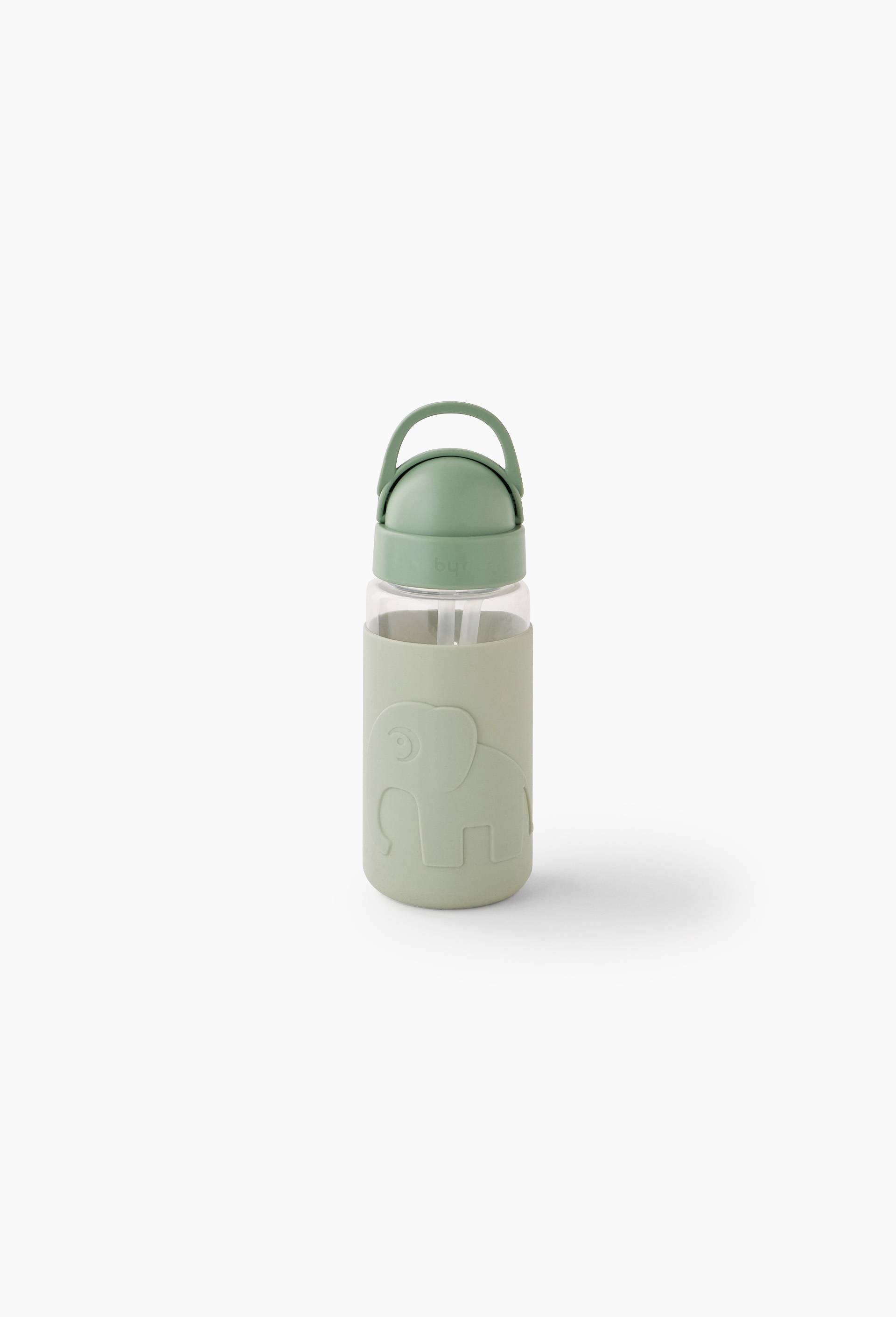 Gourde avec paille enfant, 350ml, Vert foncé, large image number 0