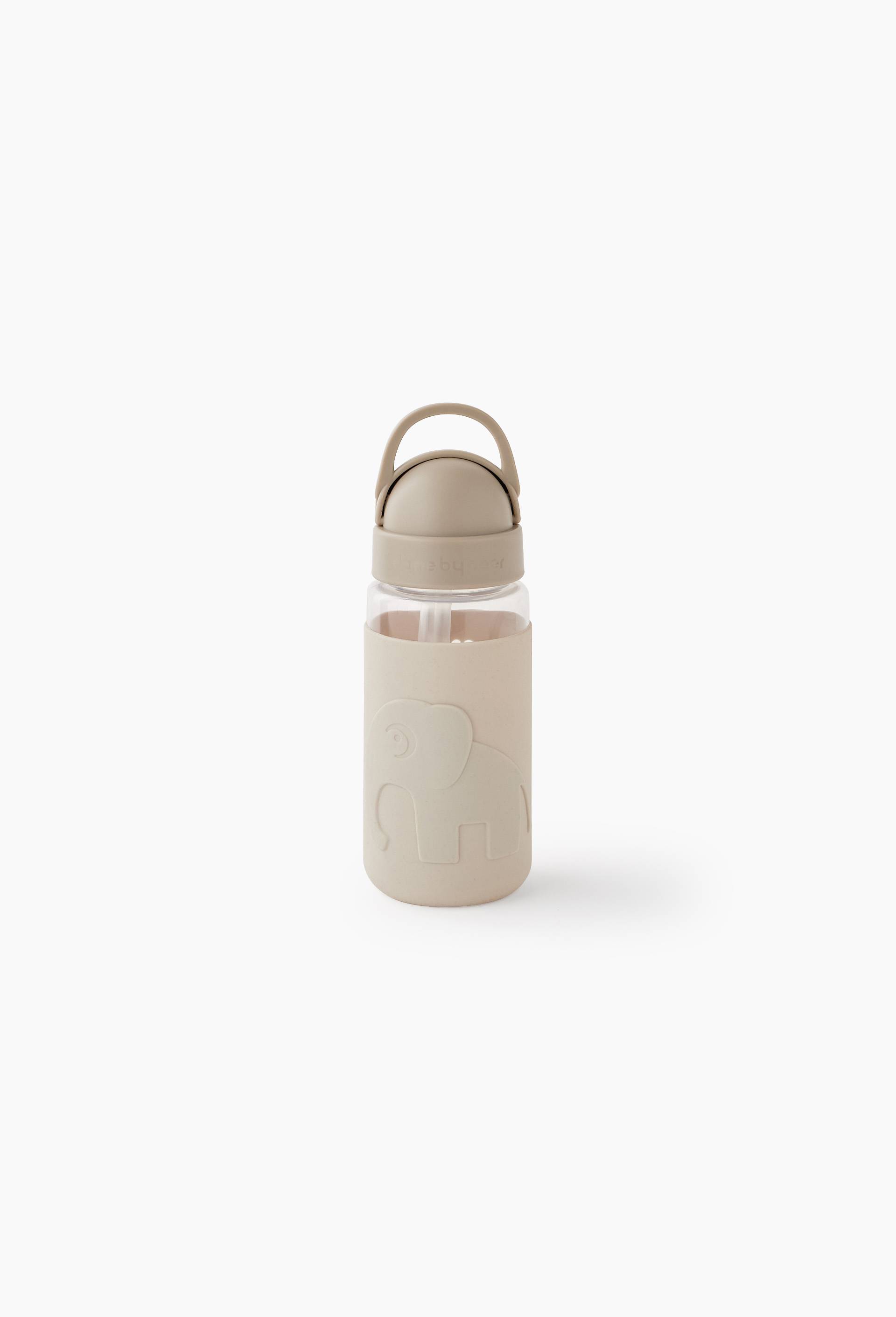Gourde avec paille enfant, 350ml, Gris, large image number 0