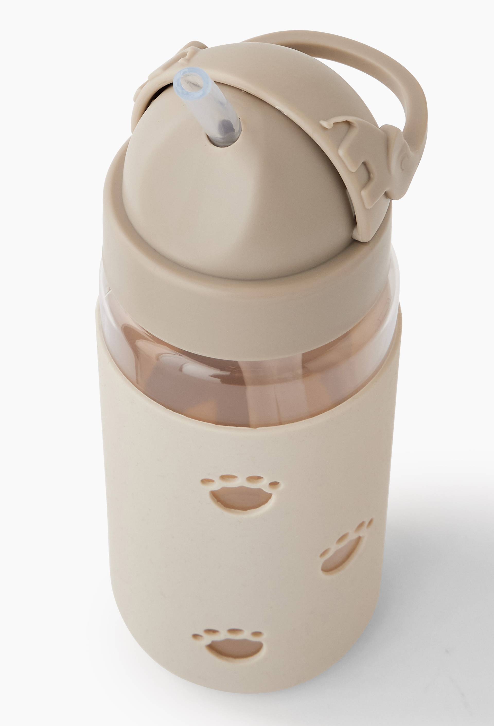 Gourde avec paille enfant, 350ml, Gris, large image number 1
