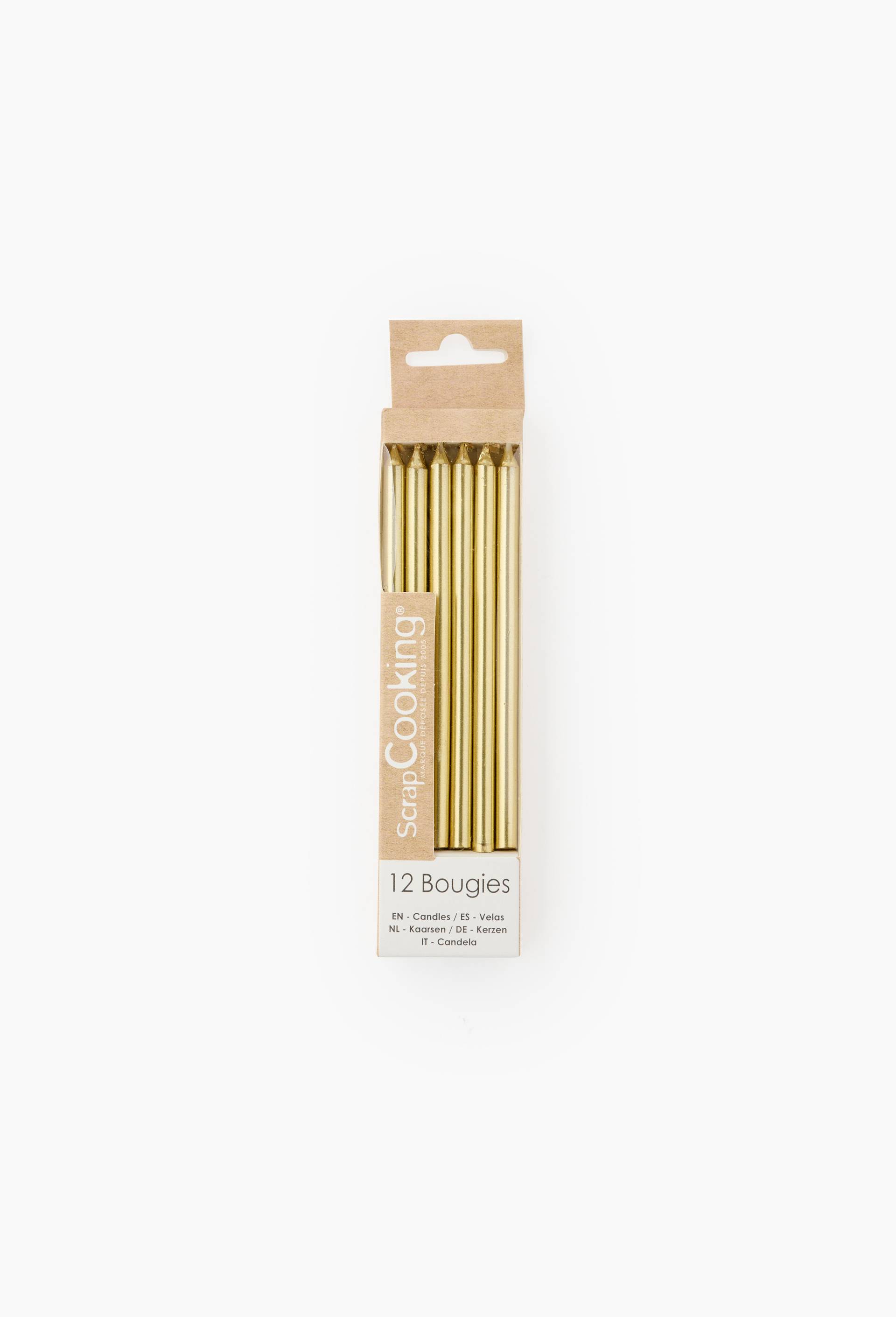 12 bougies, forme droite, Or, large image number 0