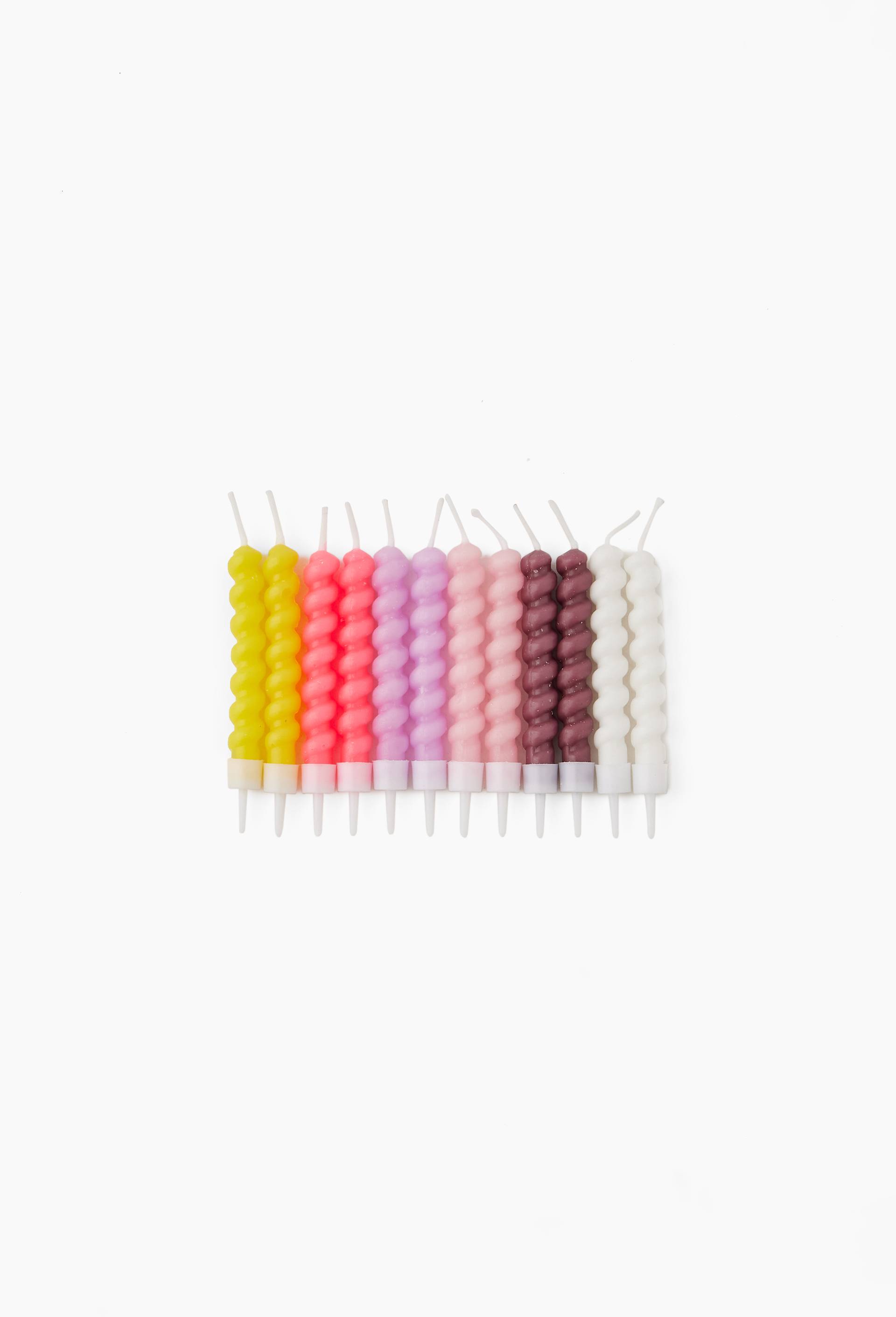 12 bougies, forme torsad&eacute;e, Multicolore, large image number 0