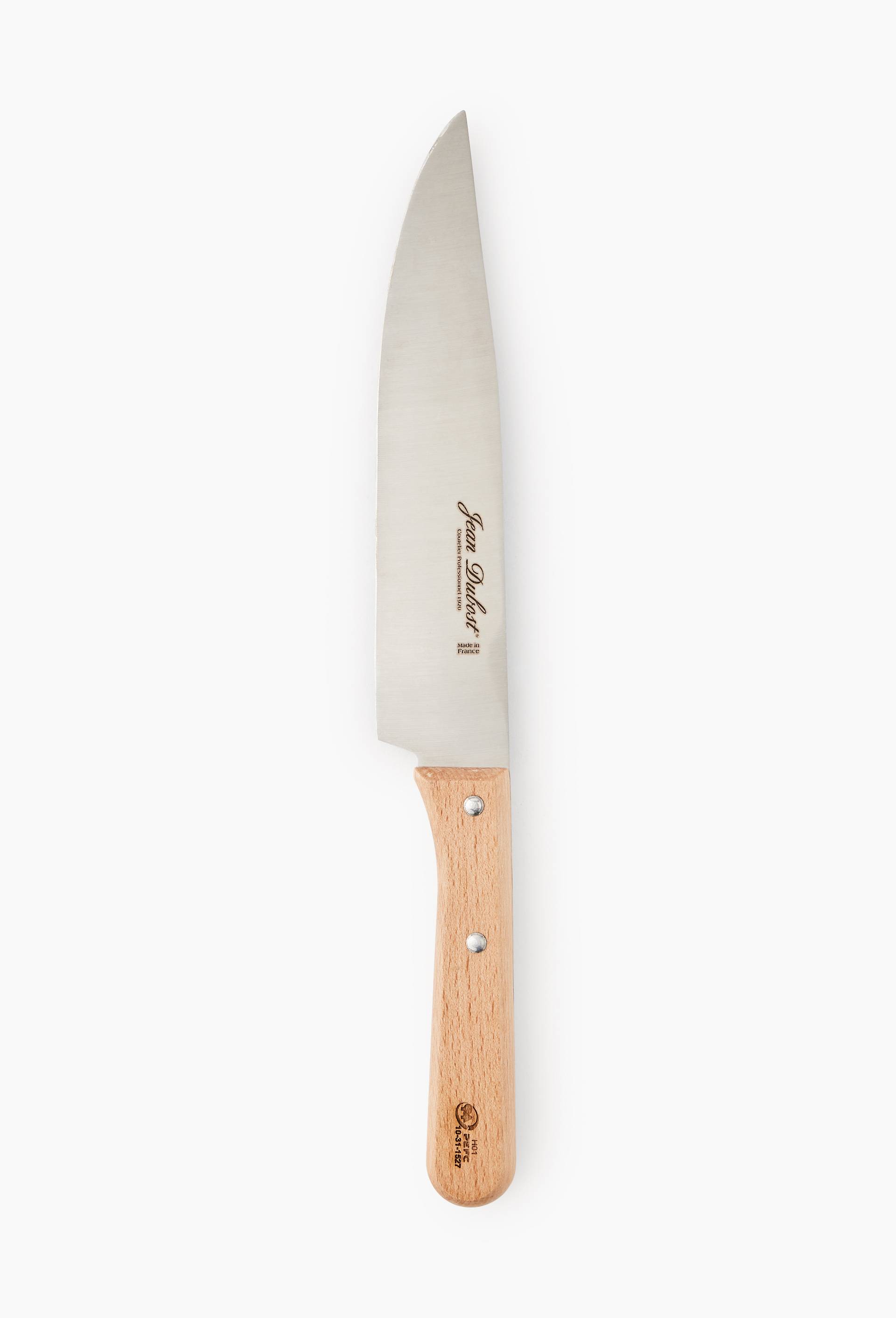 Couteau de cuisine, lame 20cm, manche en bois de h&ecirc;tre, Beige clair, large image number 0
