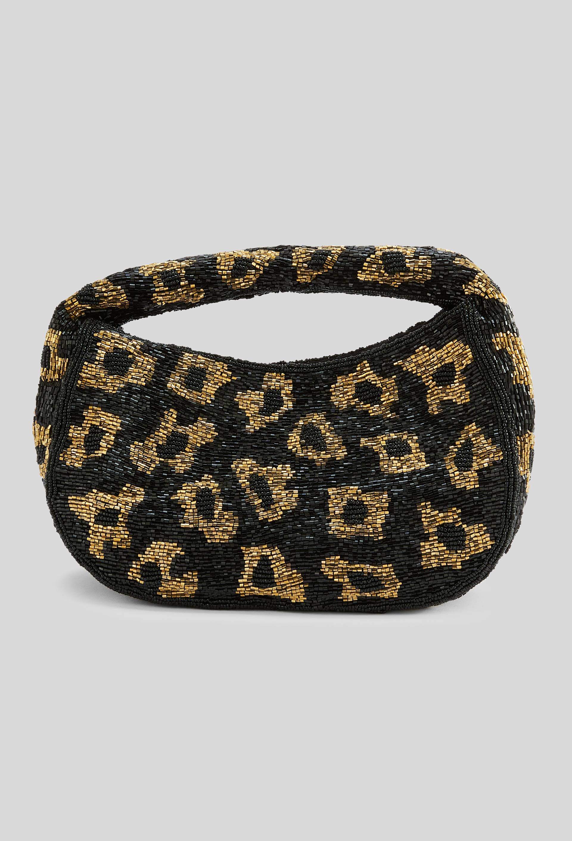 Sac en sequins &agrave; motif l&eacute;opard, Noir, large image number 1