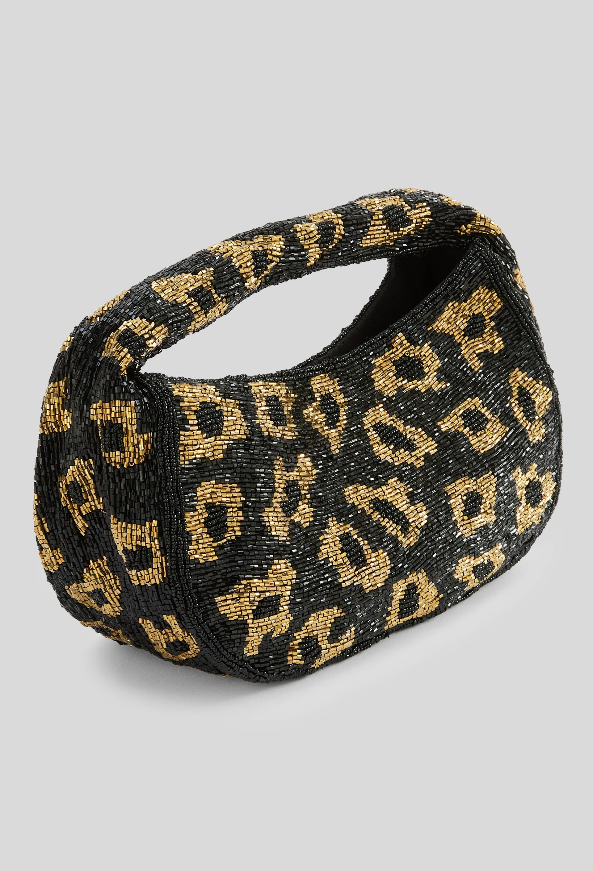 Sac en sequins &agrave; motif l&eacute;opard, Noir, large image number 2