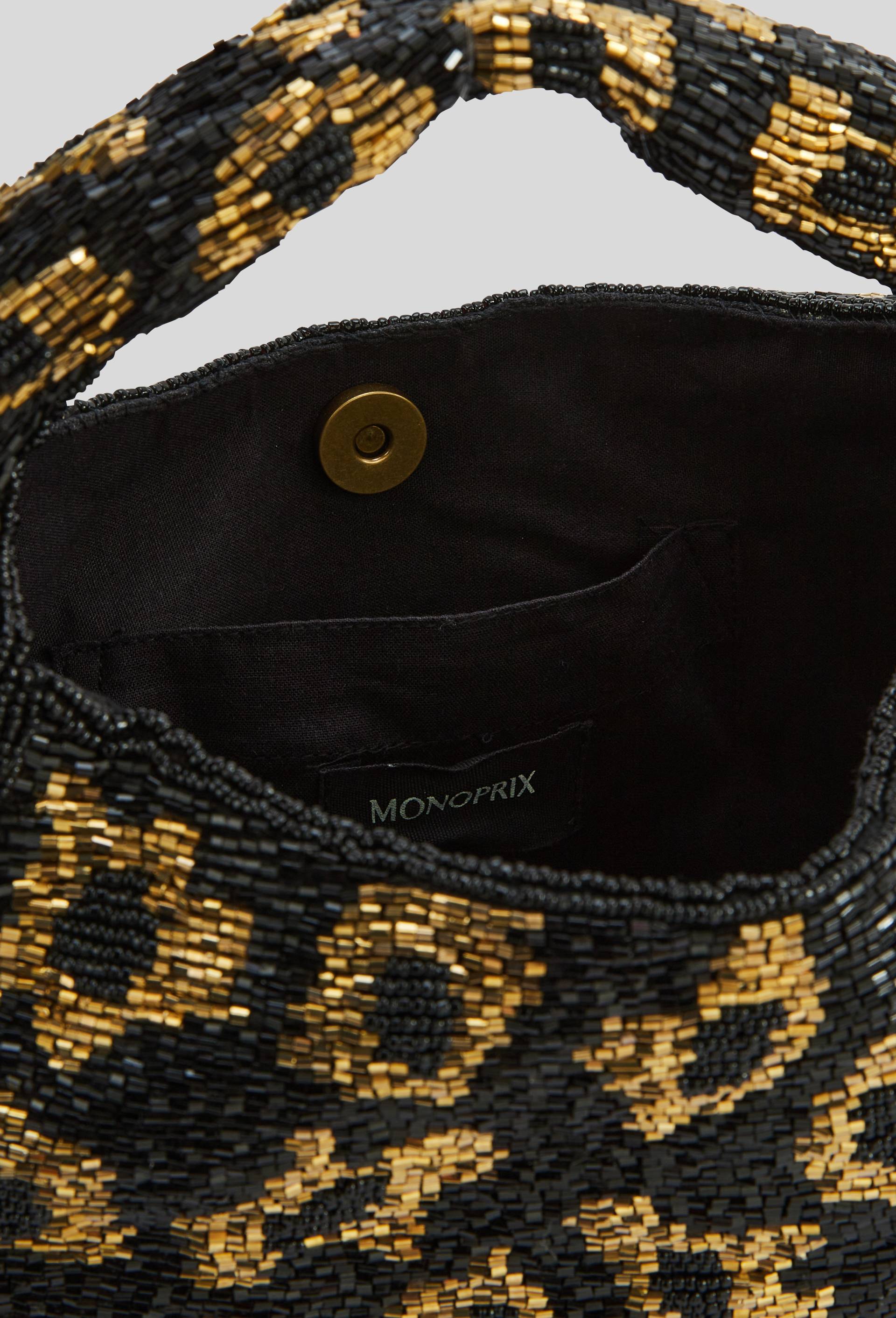 Sac en sequins &agrave; motif l&eacute;opard, Noir, large image number 3.0