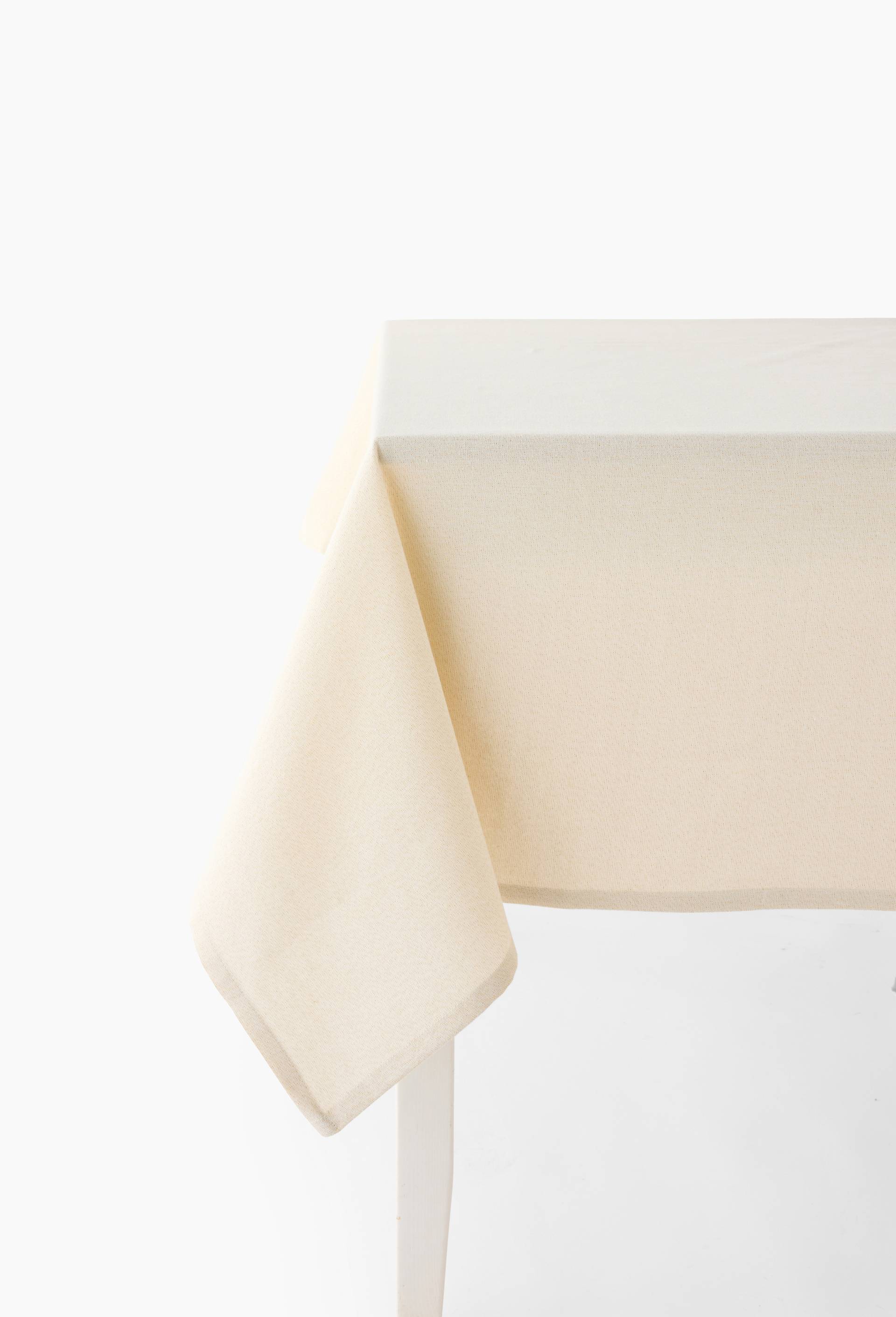 Nappe rectangulaire avec lurex dor&eacute;, 170x250 cm, en coton, Jaune, large image number 0