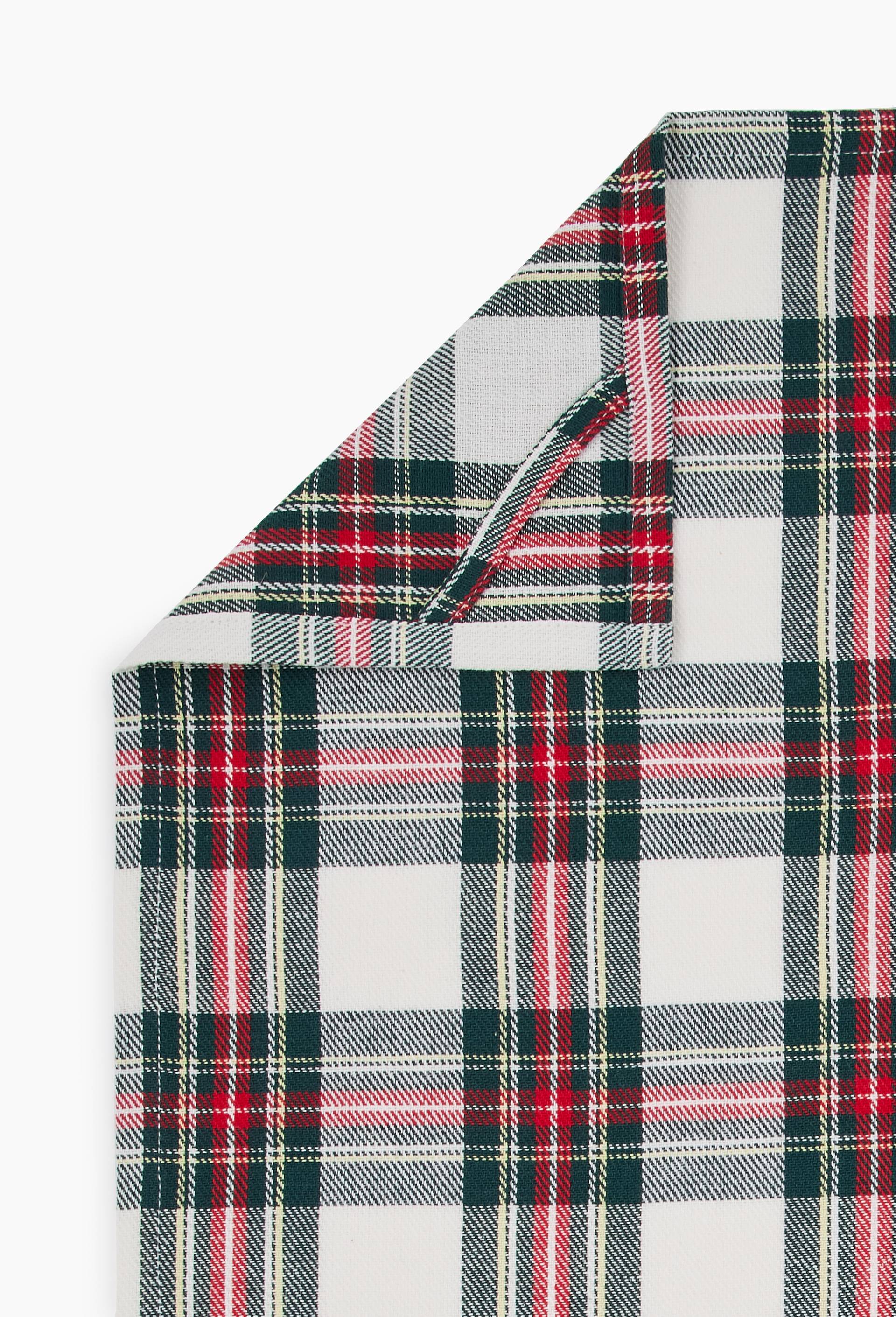 Torchon tartan tiss&eacute; teint, 50x70cm, 100% coton, Ecru, large image number 1