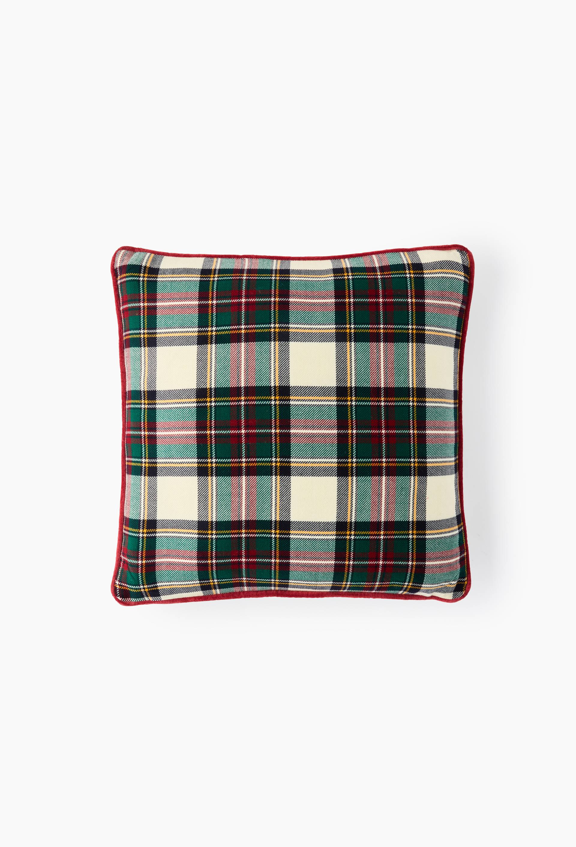 Coussin tartan, 45x45cm, Rouge, large image number 0
