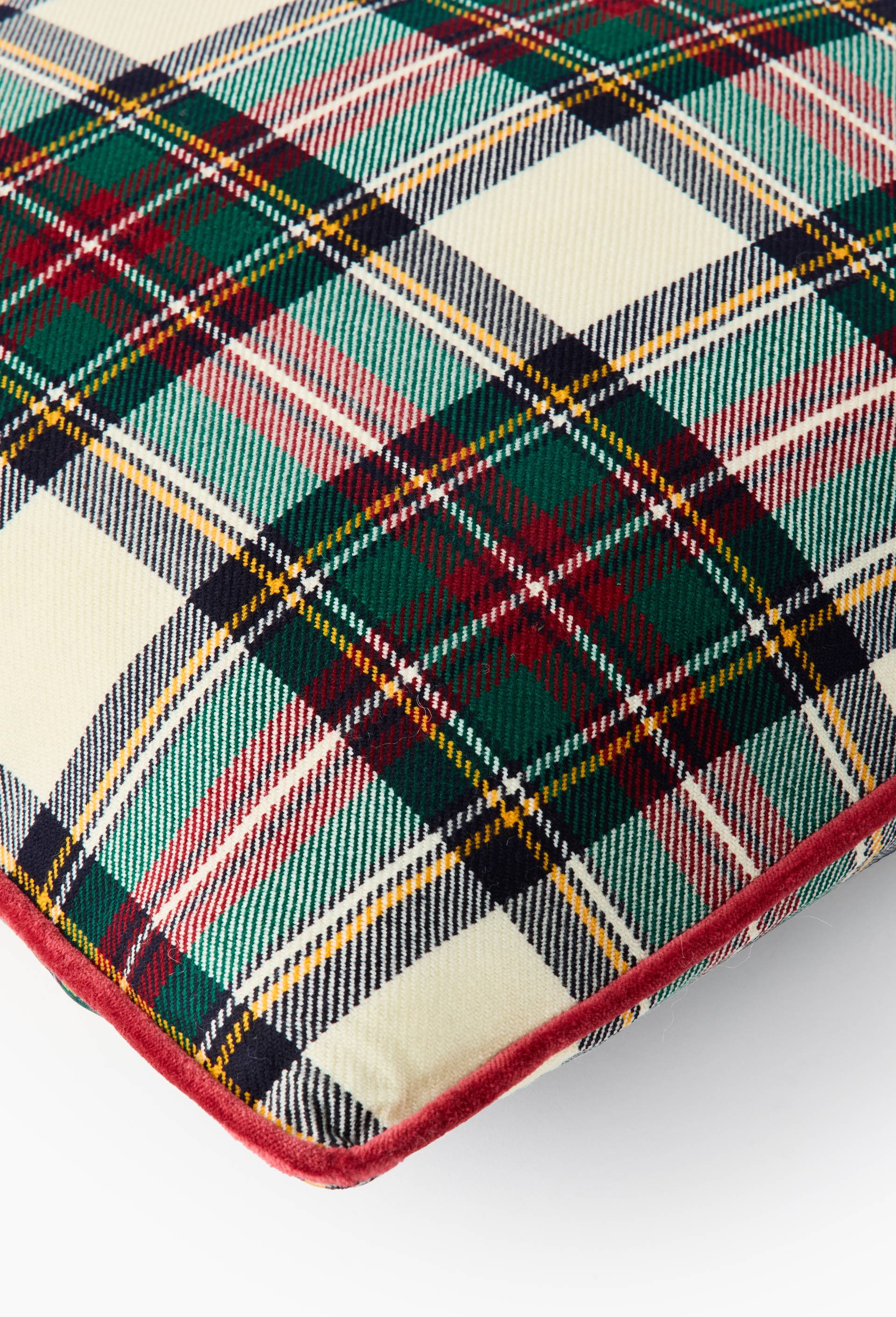 Coussin tartan, 45x45cm, Rouge, large image number 1