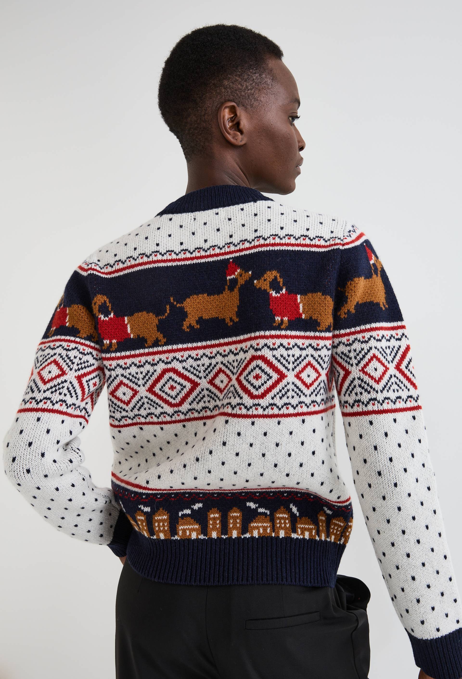 Pull jacquard fantaisie en laine, Ecru, large image number 2