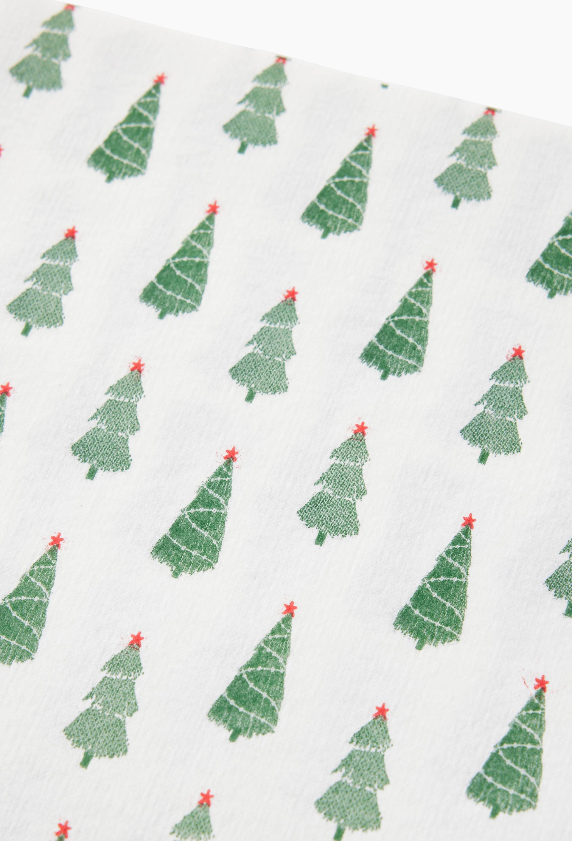 20 Serviettes 40x40cm imprimé sapin de Noël, , large image number 1