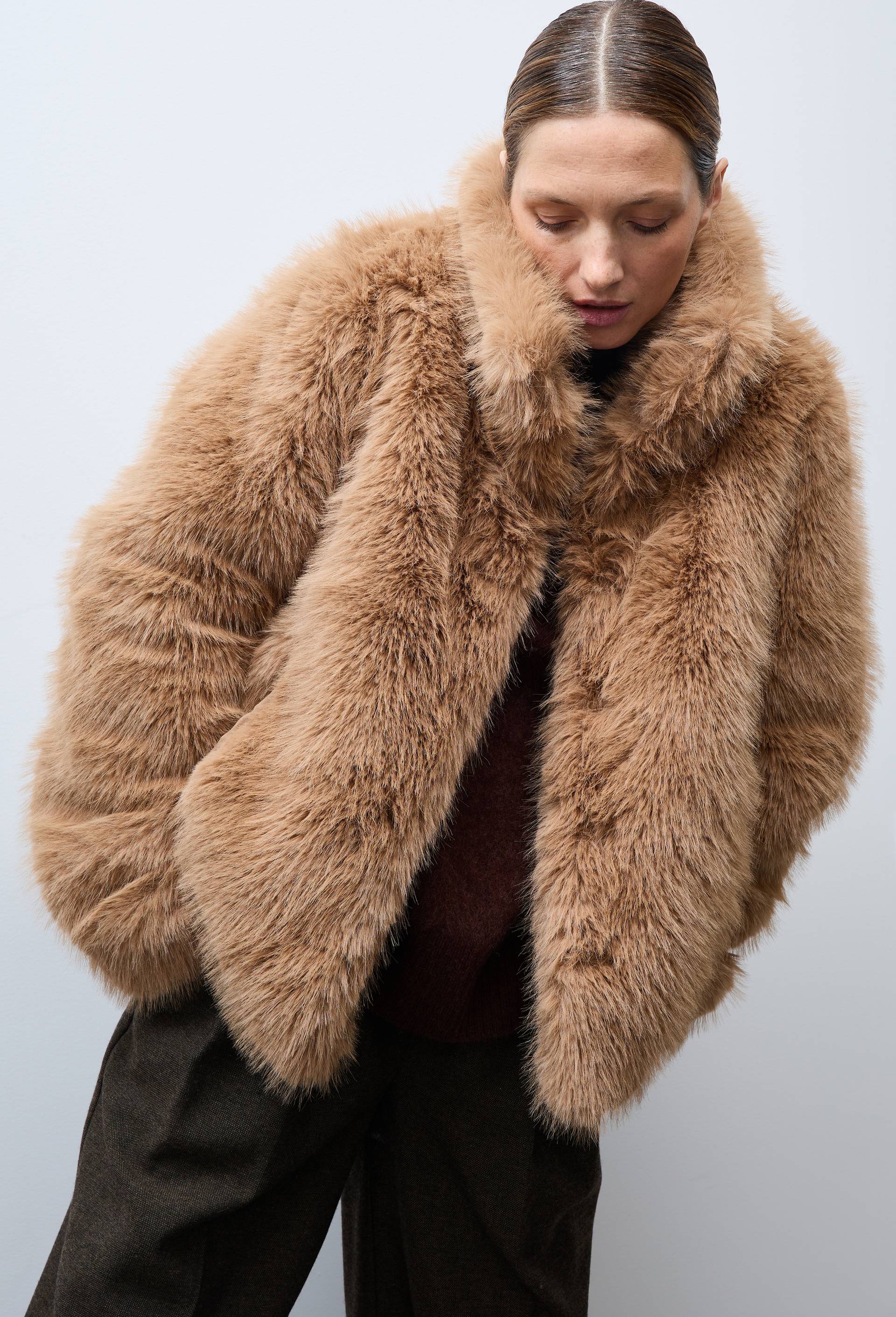 Manteau en fausse fourrure, Beige clair, large image number 1
