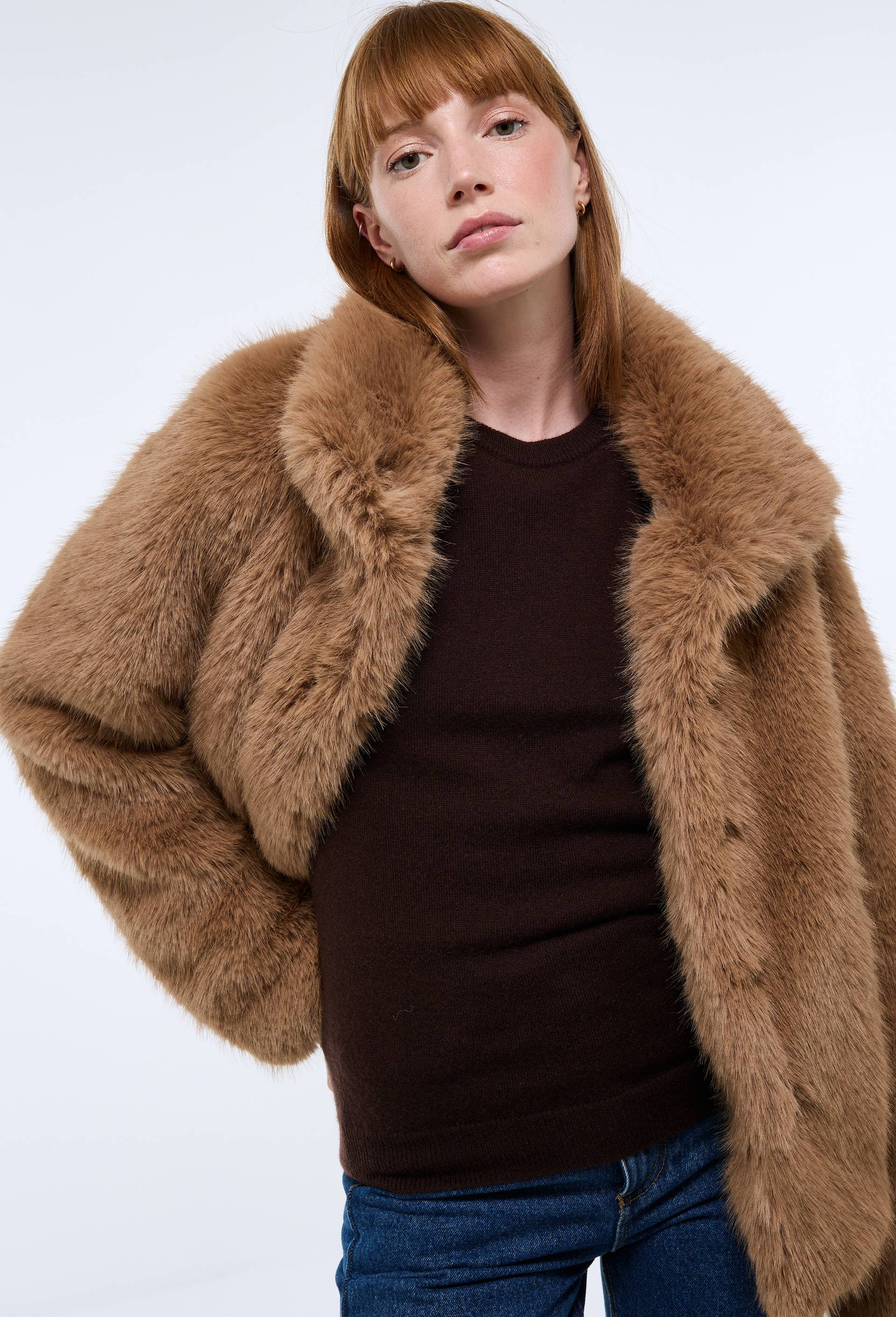 Manteau en fausse fourrure, Beige clair, large image number 3