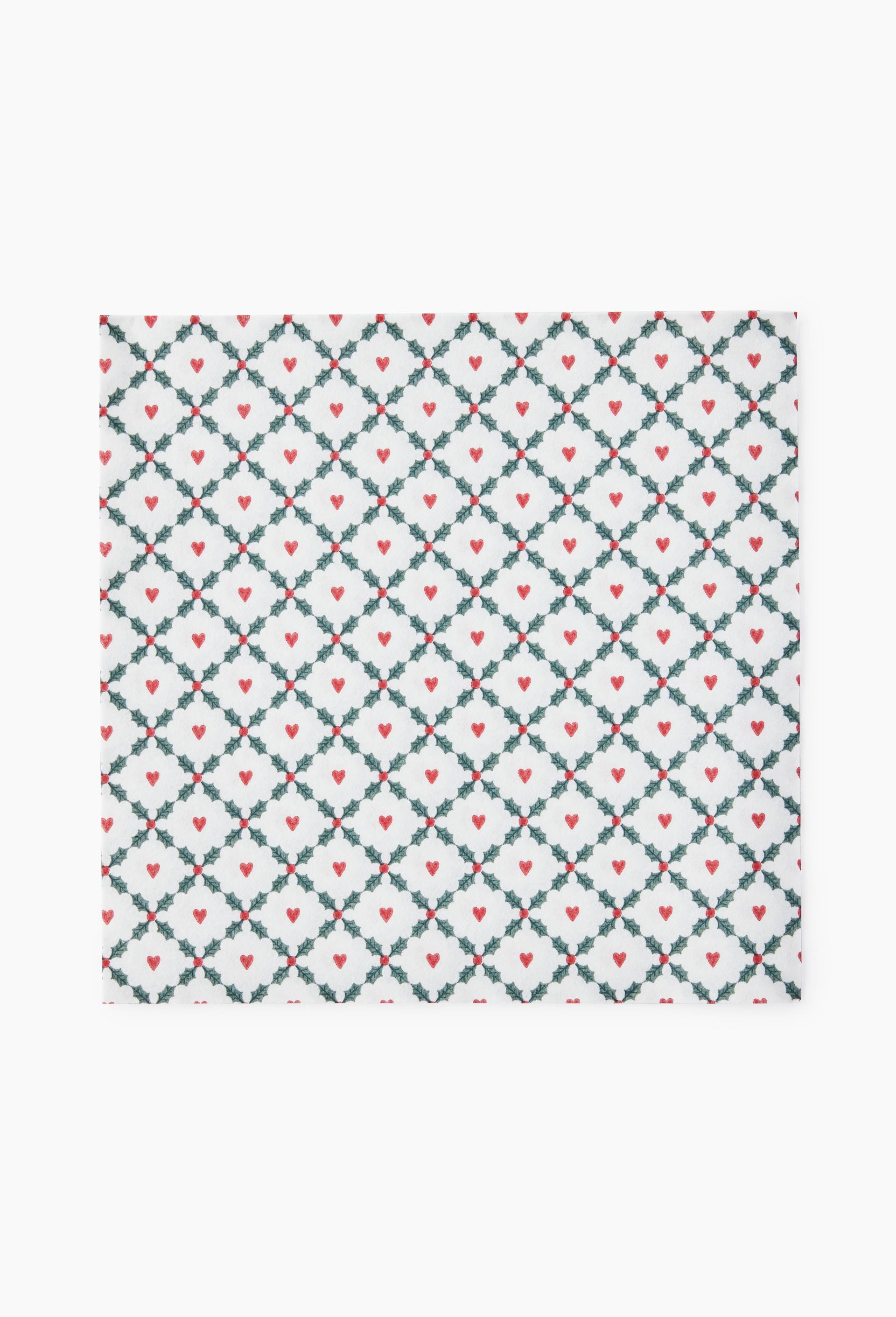 20 serviettes 40x40cm, imprimé feuillage et baie, , large image number 0