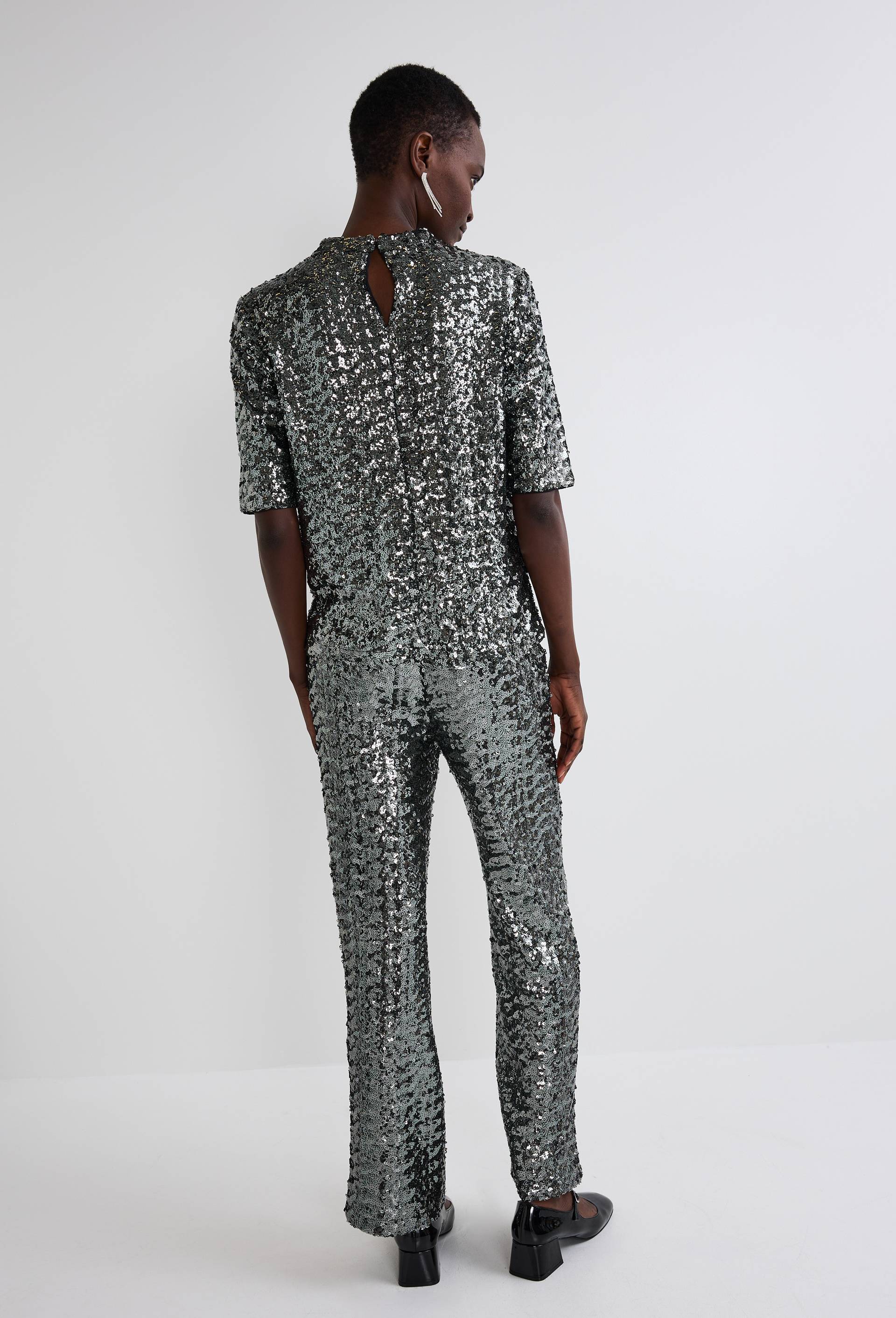 Pantalon &agrave; sequins, Argent, large image number 2.0