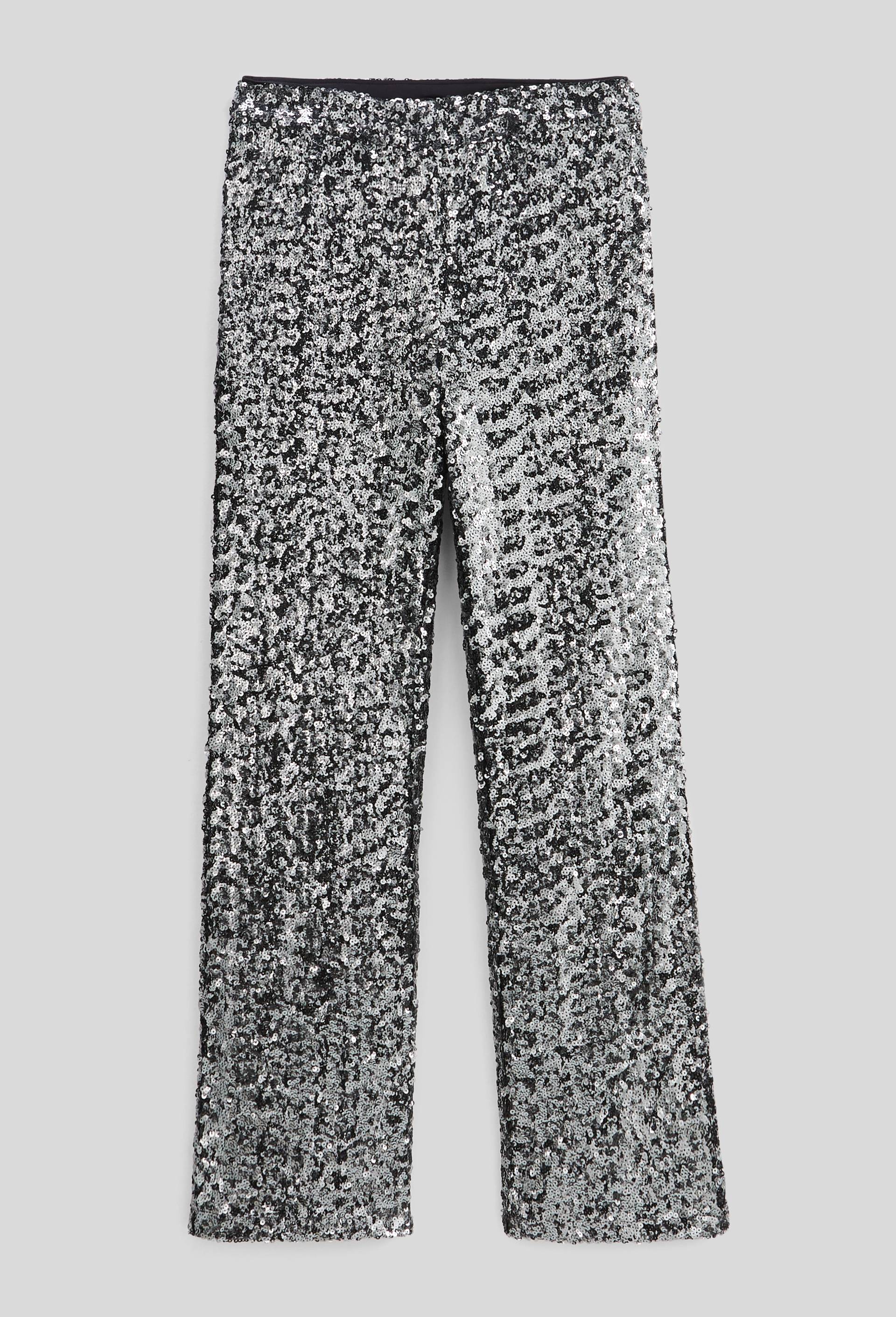 Pantalon &agrave; sequins, Argent, large image number 3