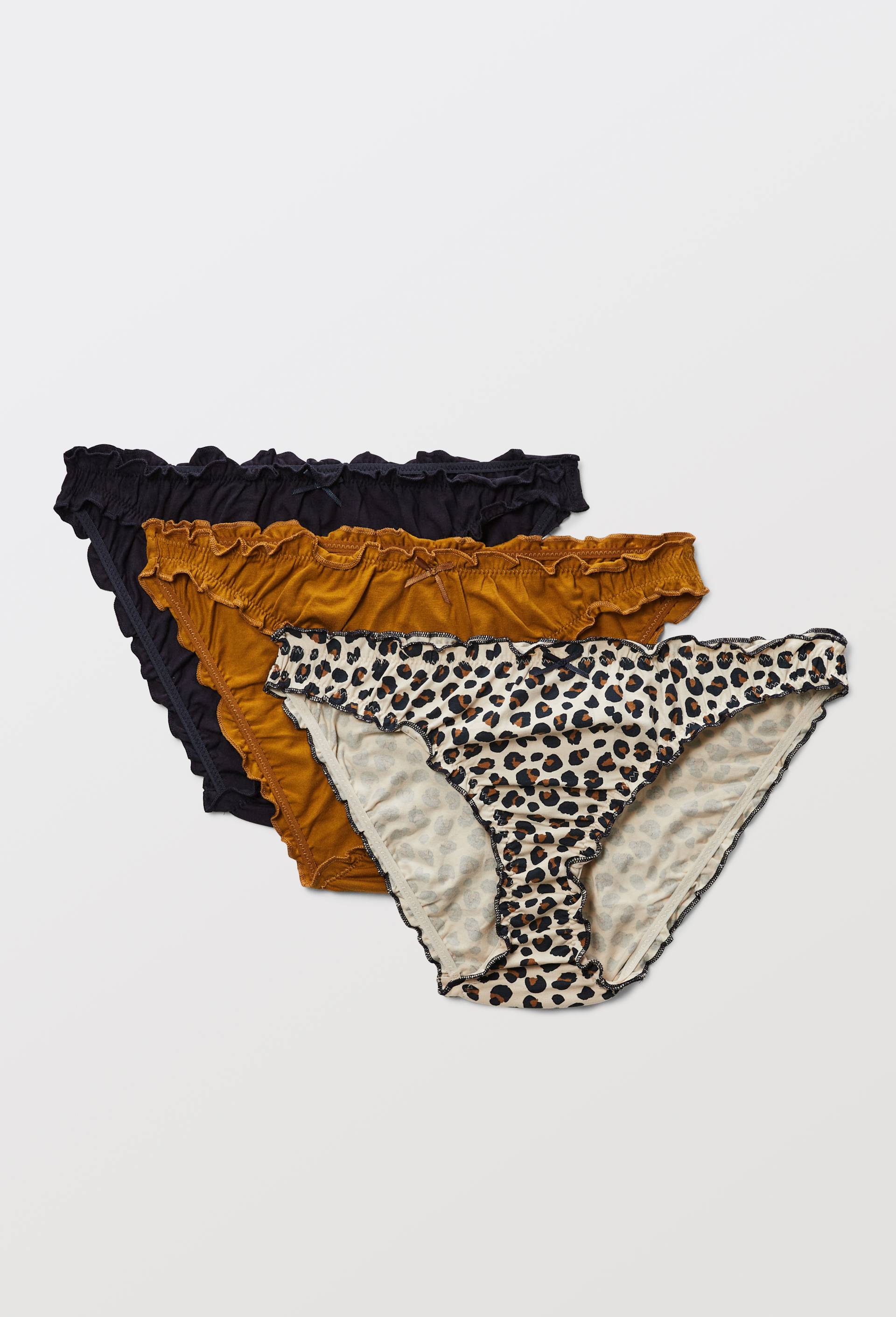 Lot de 3 culottes froufrou JULIE en coton BIO, Ecru, large image number 0