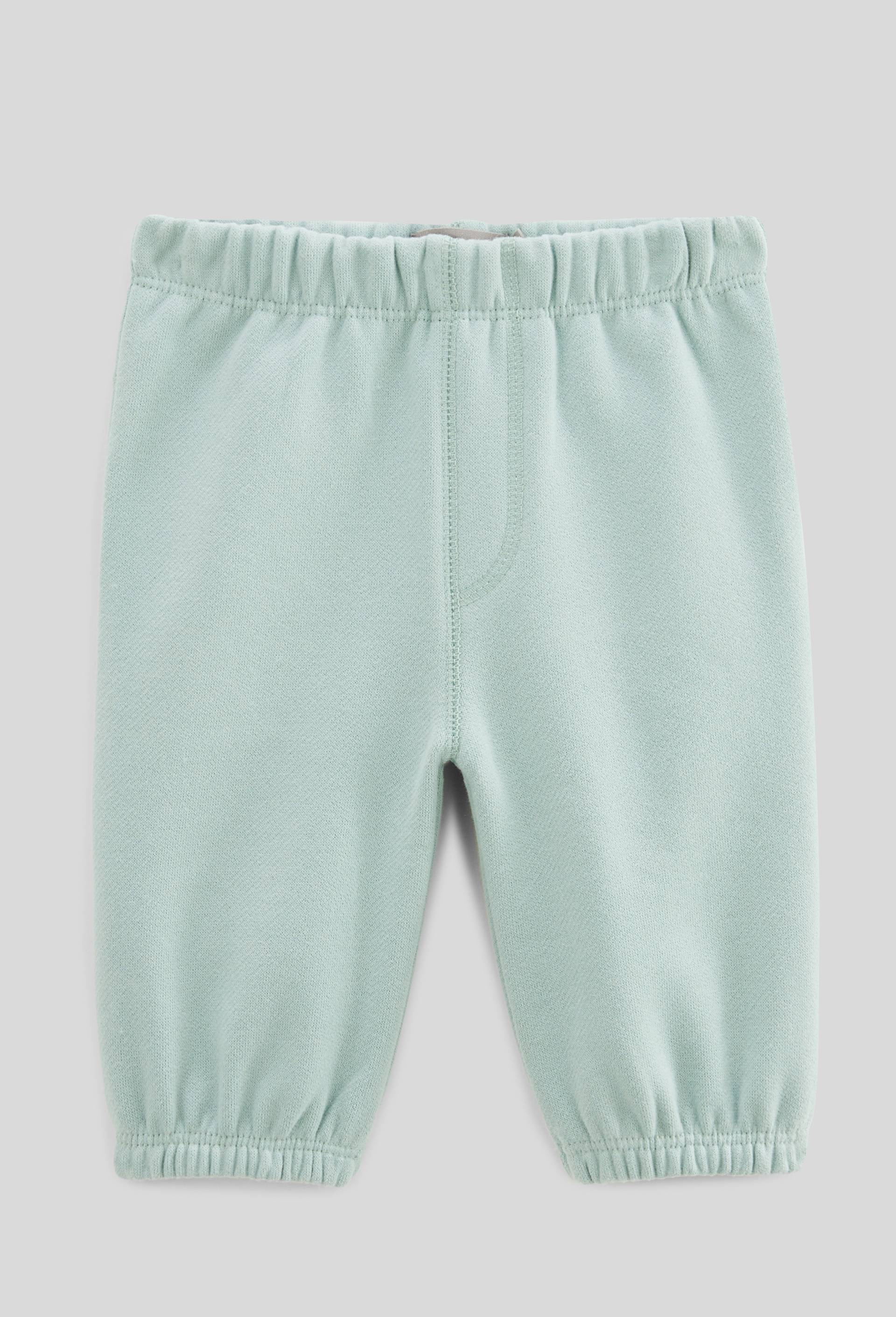 Pantalon en molleton uni en coton BIO, Vert clair, large image number 0.0