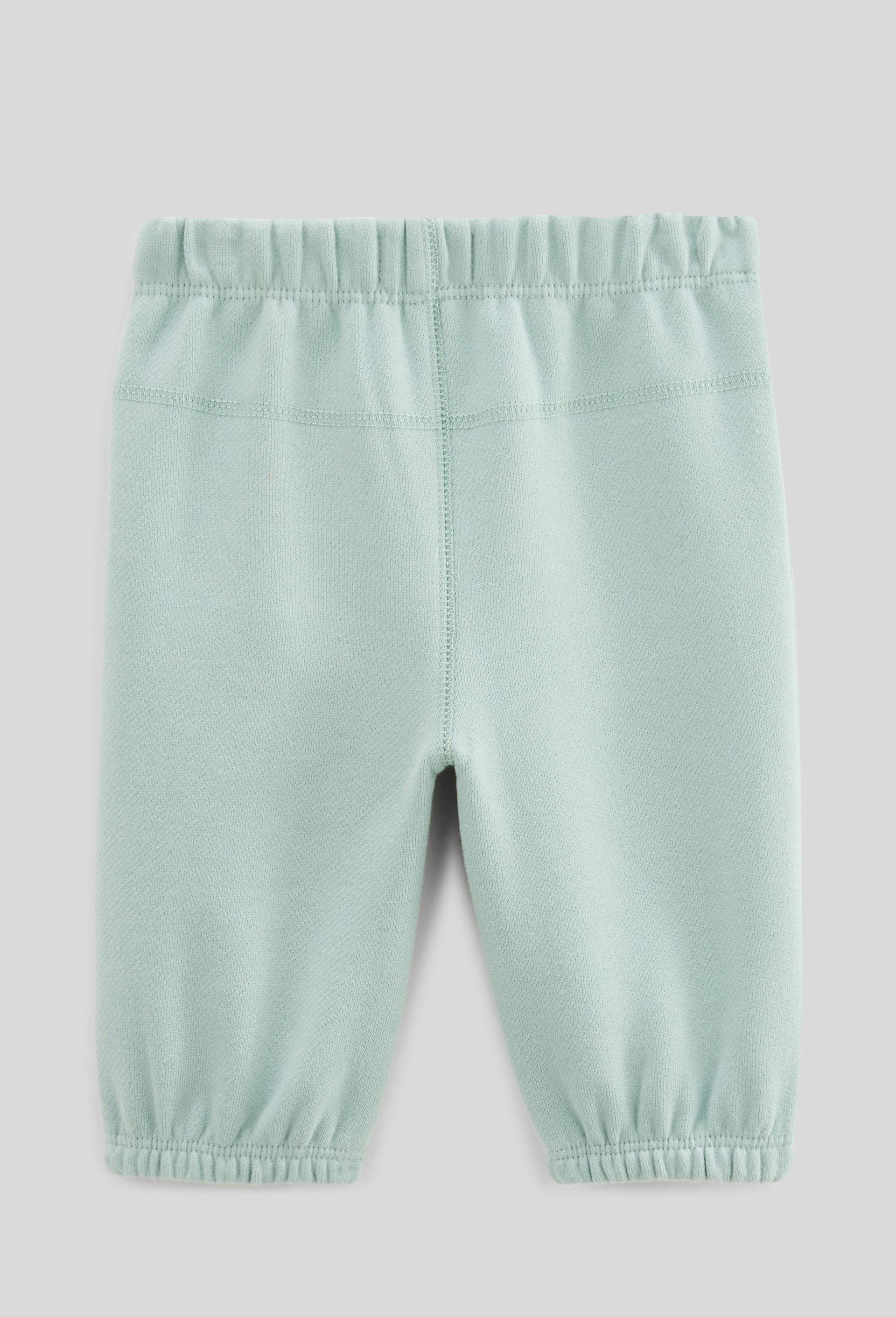 Pantalon en molleton uni en coton BIO, Vert clair, large image number 1.0