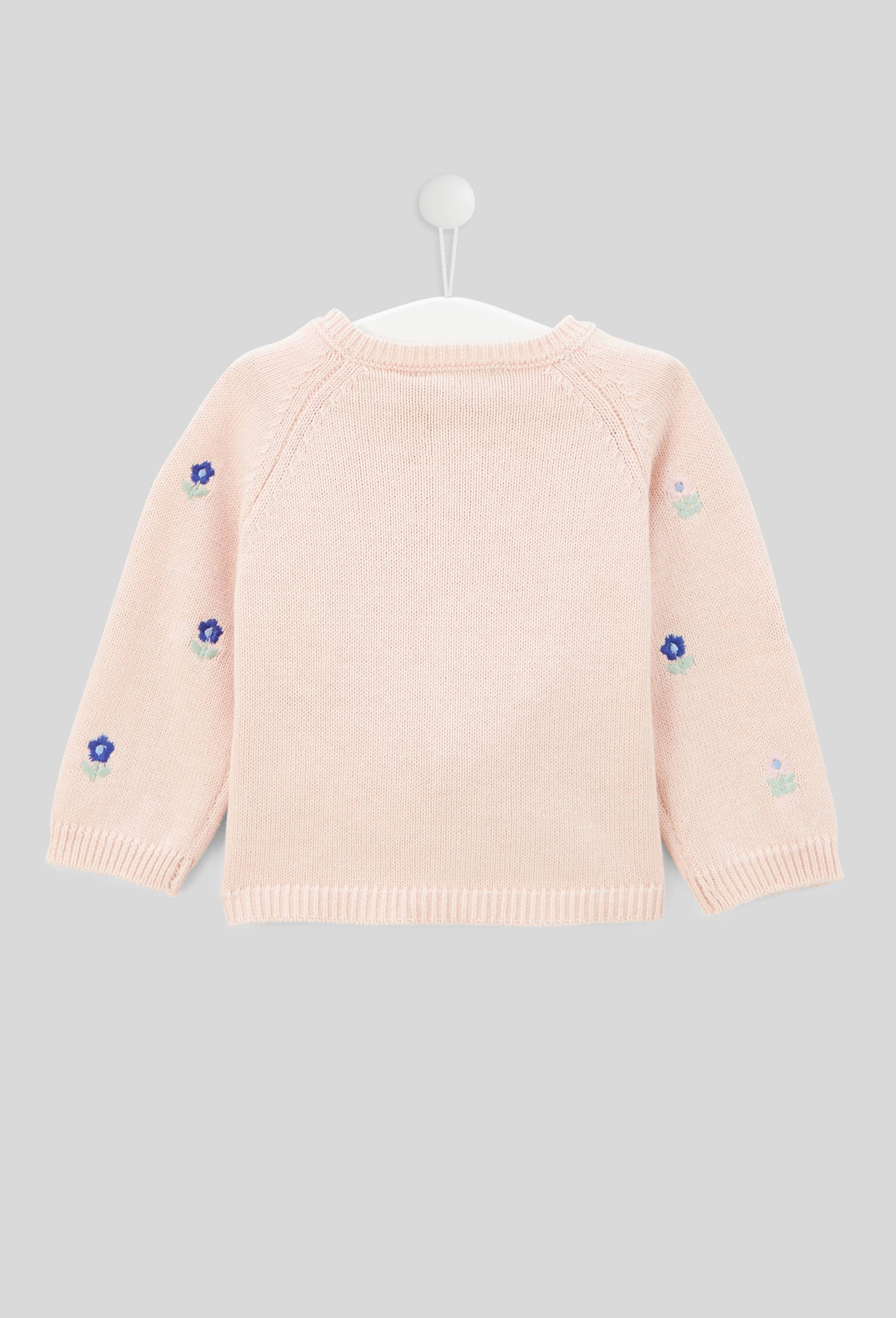 Cardigan avec broderies fleurs, Rose clair, large image number 1