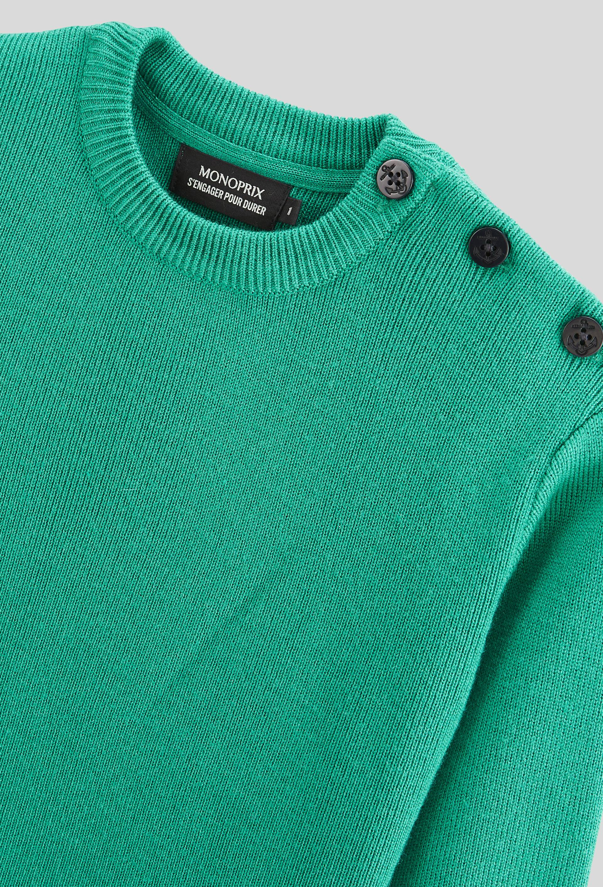 Pull uni contenant de la laine, Vert fonc&eacute;, large image number 2