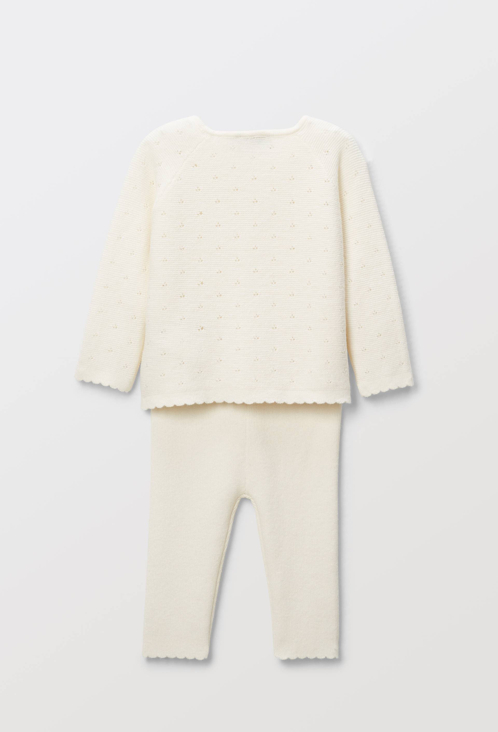 Ensemble tricot en pointelle coeur, Beige clair, large image number 1.0