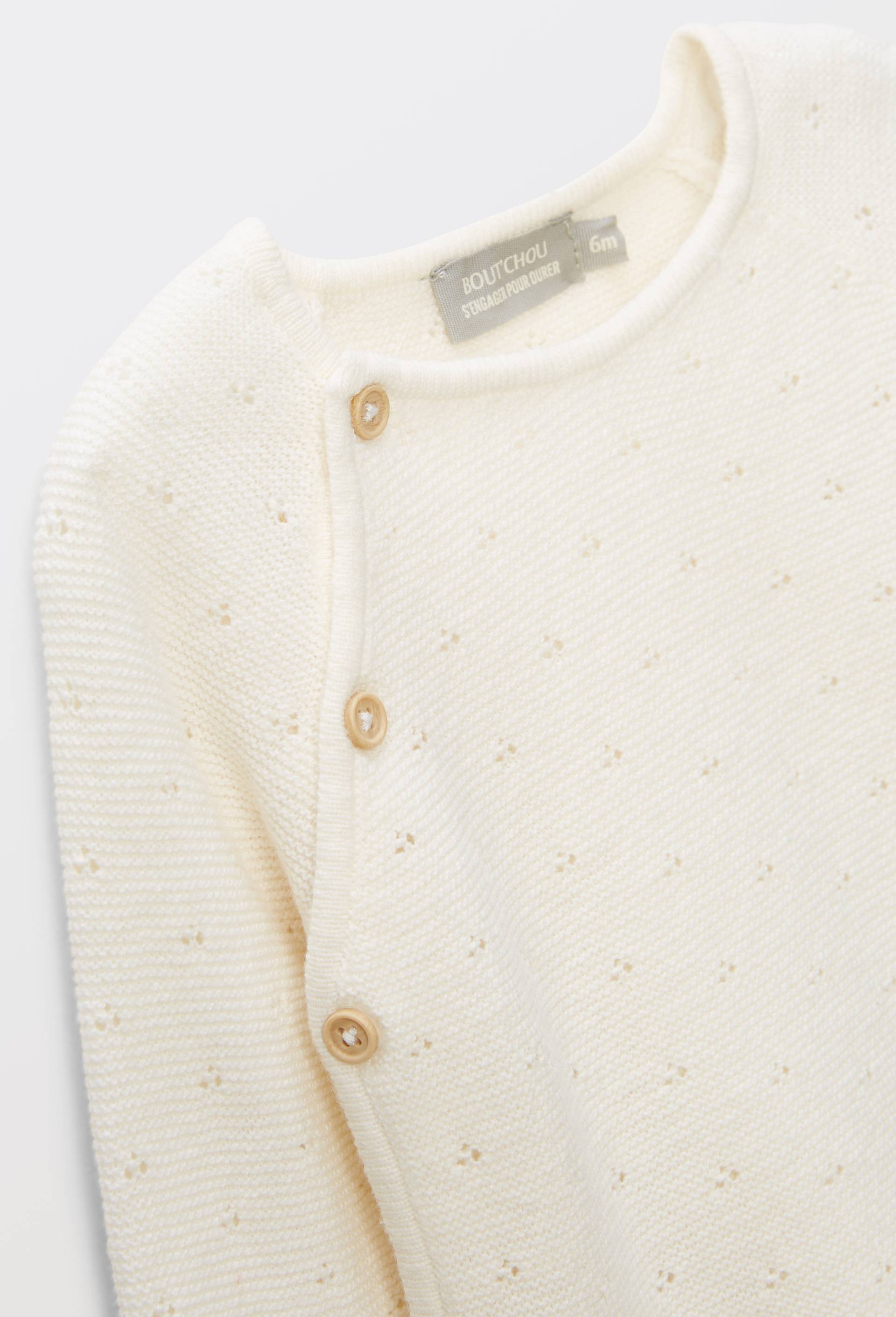 Ensemble tricot en pointelle coeur, Beige clair, large image number 2