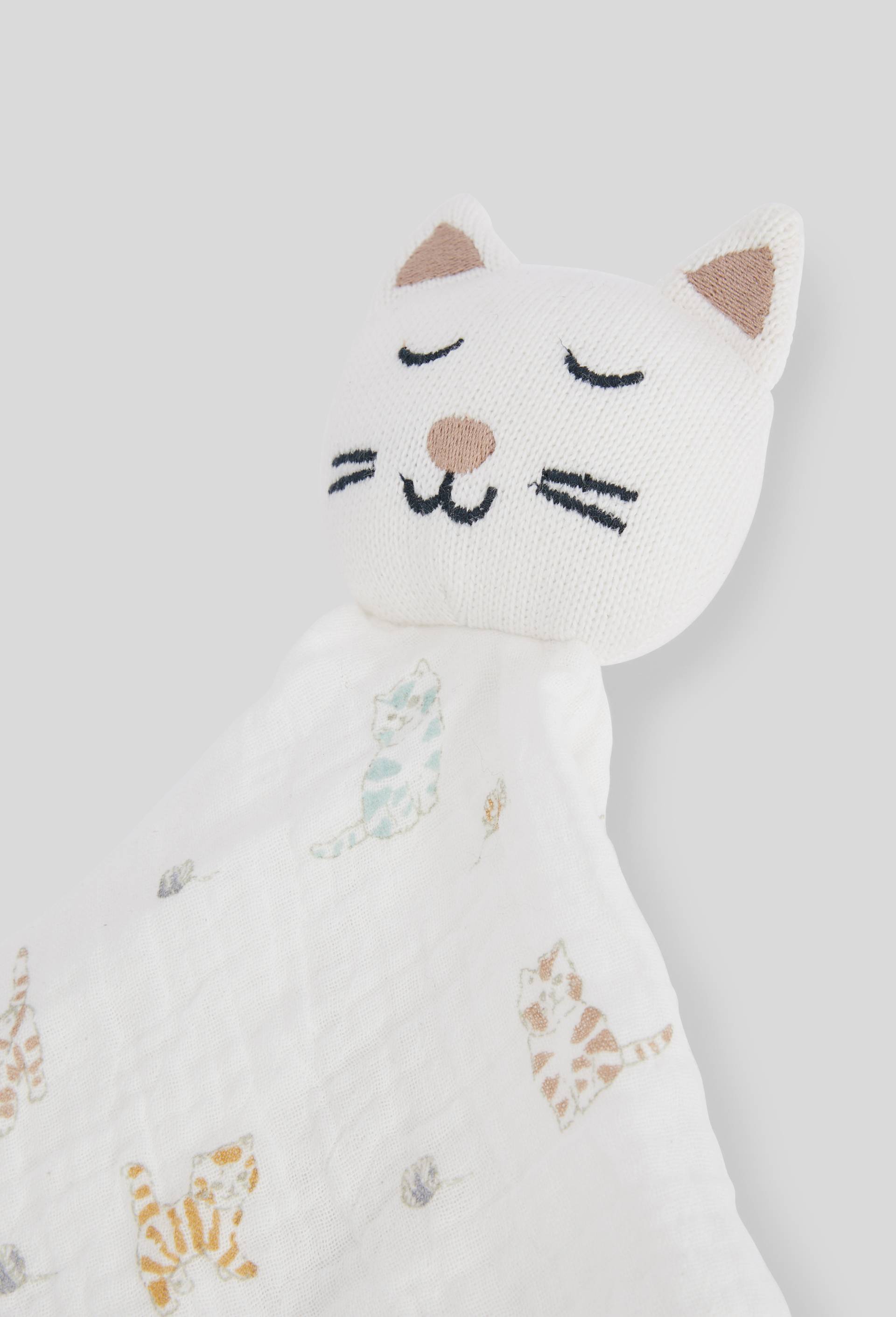 Doudou imprimé en coton BIO, Ecru, large image number 1