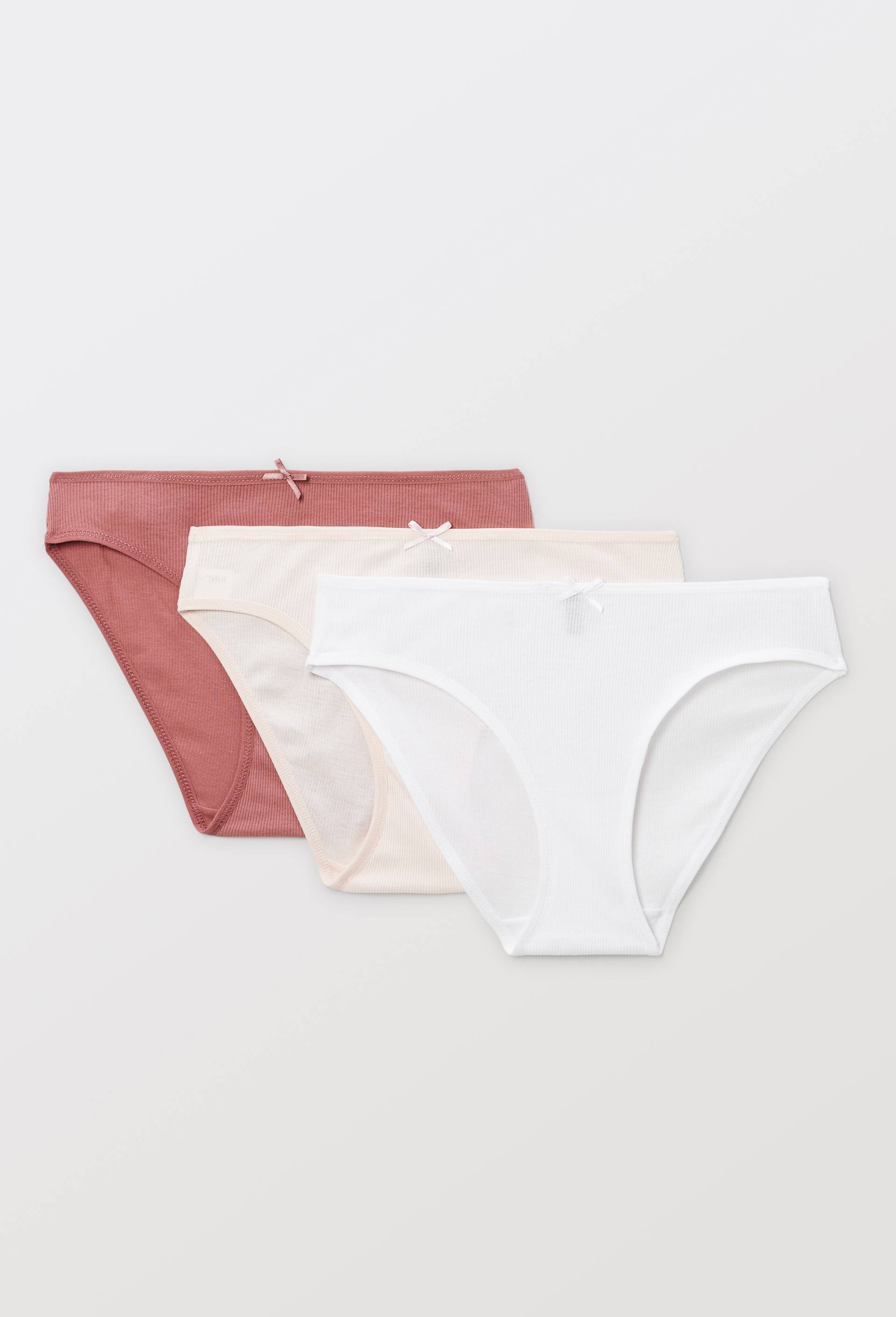 Lot de 3 culottes côtelées CAMELIA en coton BIO GOTS, Rose clair, swatch image