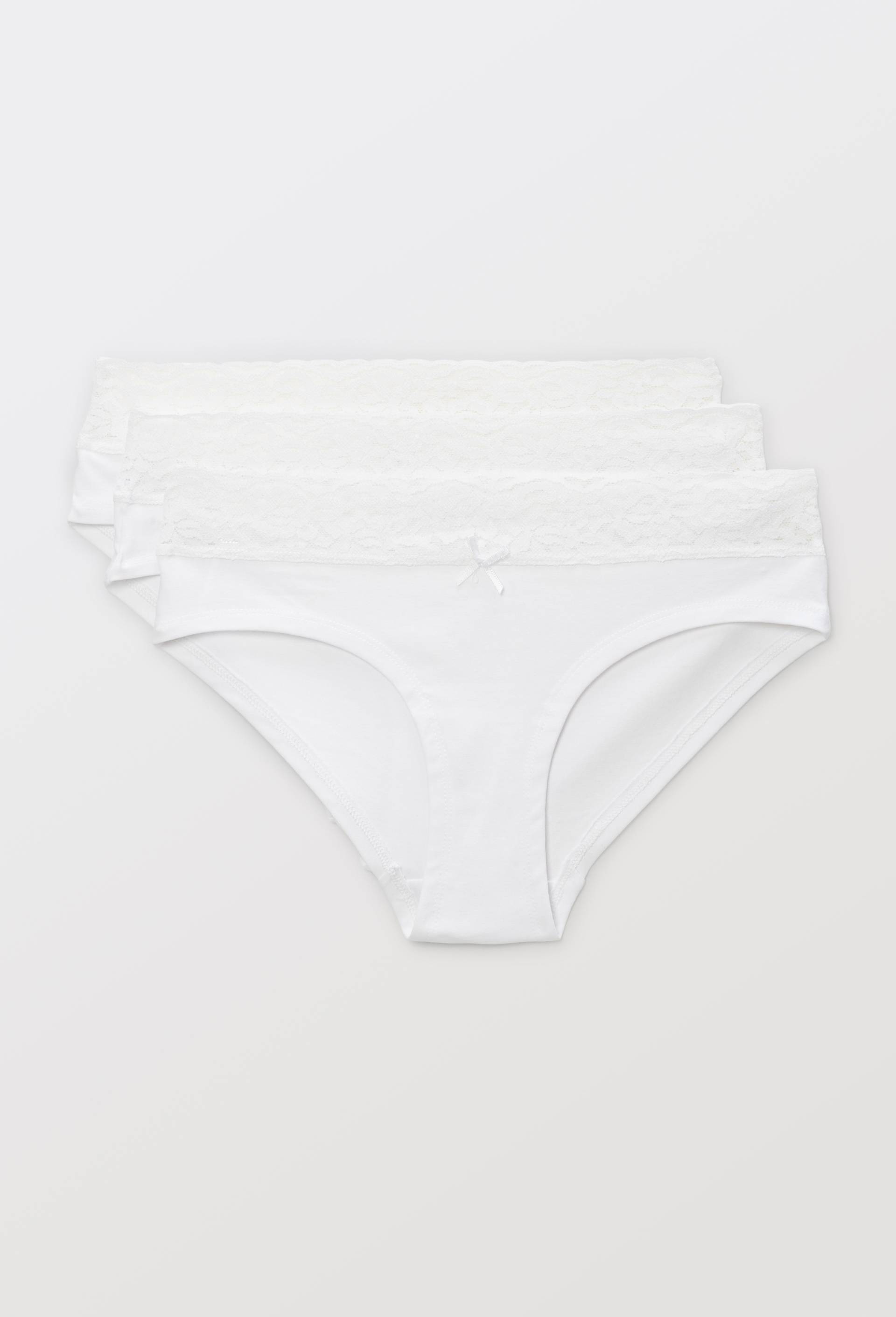Lot de 3 shorties EVA en coton BIO GOTS, Blanc, large image number 2.0