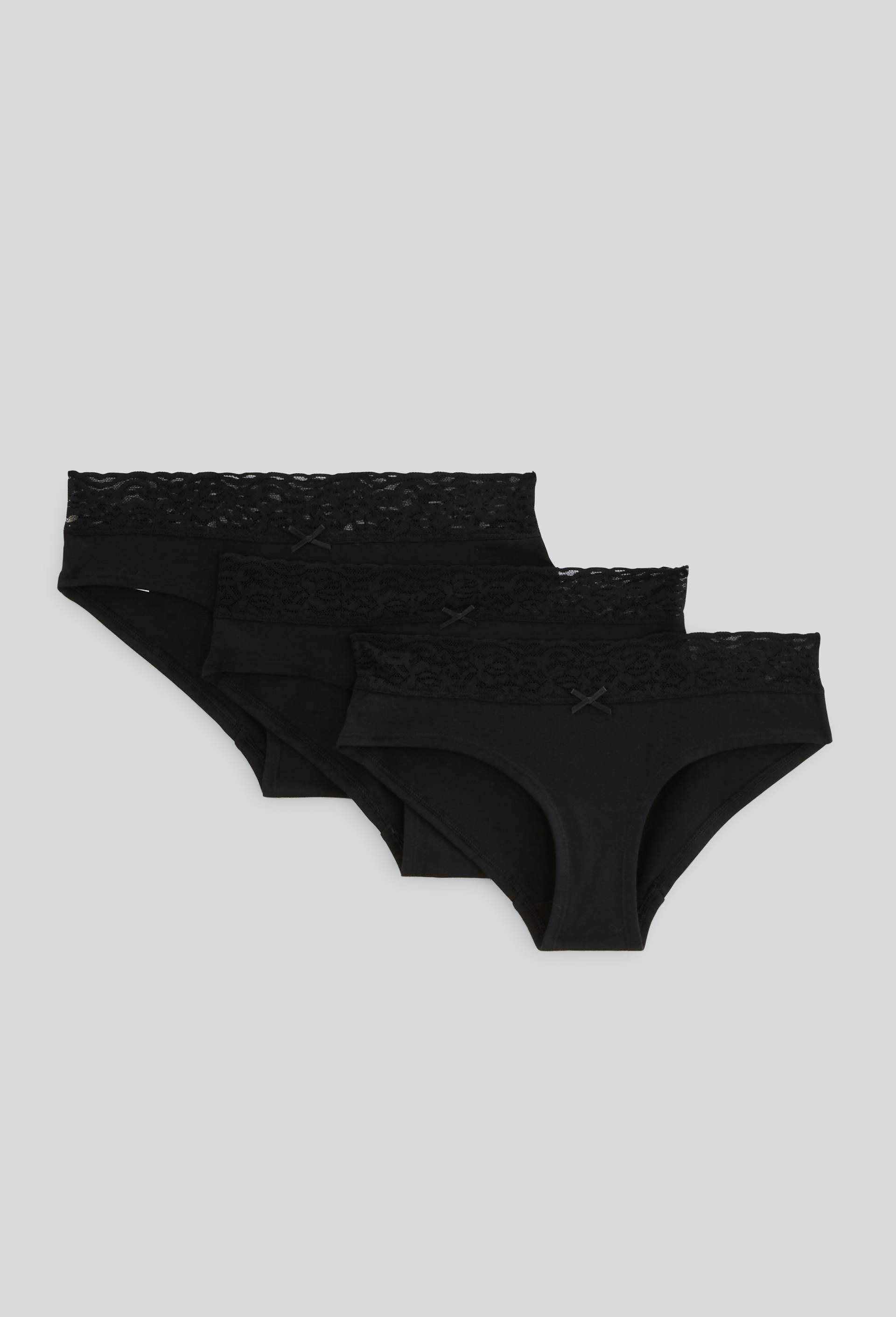 Lot de 3 shorties EVA en coton BIO GOTS, Noir, large image number 2.0