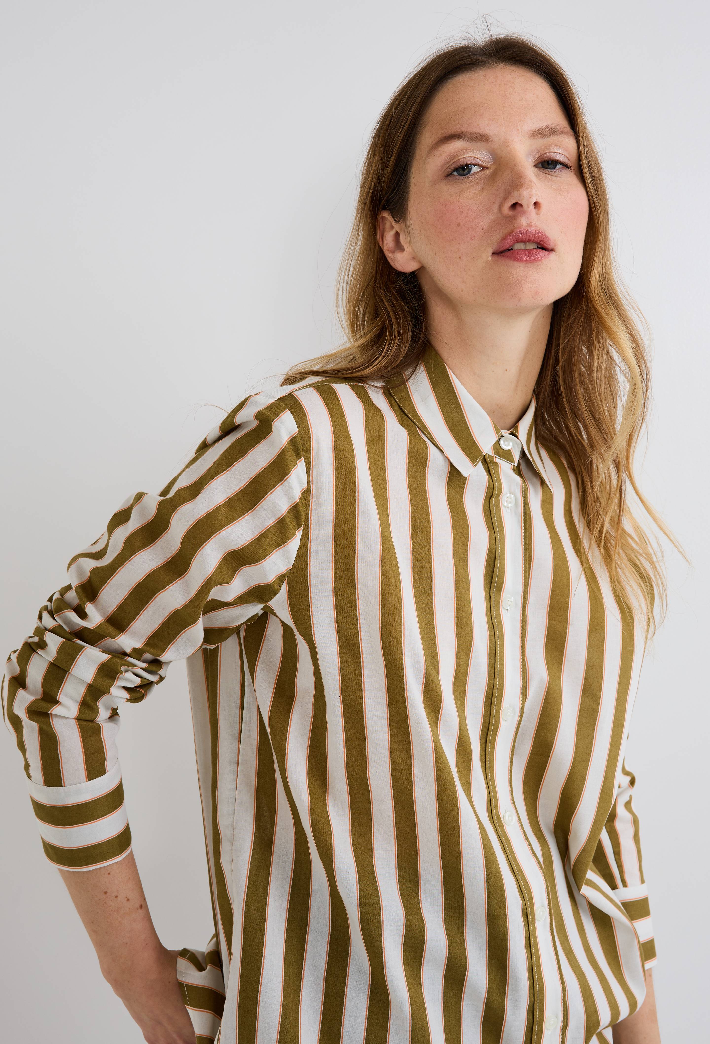 Chemise manches longues imprimée en coton BIO GOTS VERT pour femme MONOPRIX