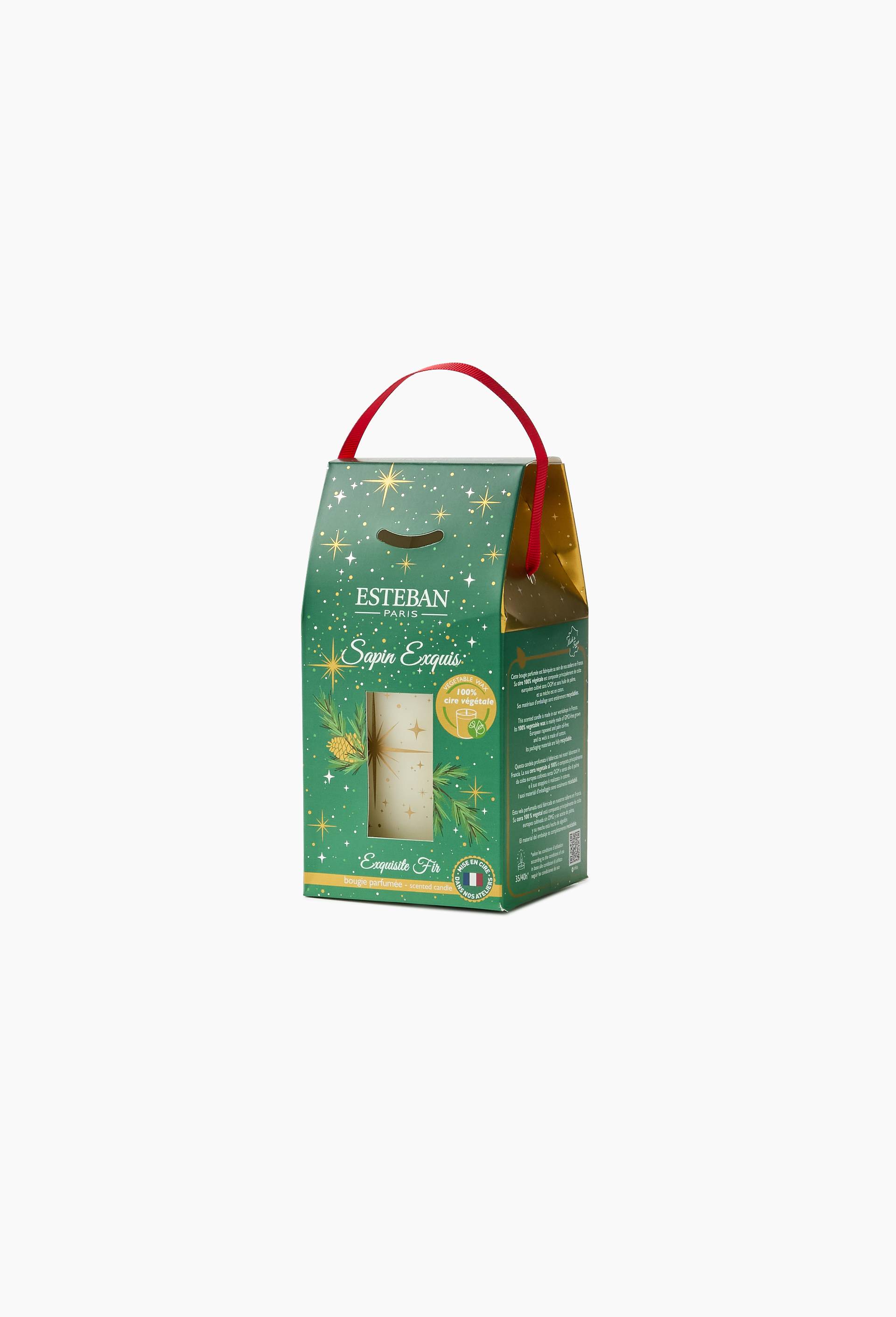 BOUGIE PARFUM&Eacute;E RECHARGEABLE 180 g SAPIN EXQUIS, Vert fonc&eacute;, large image number 1
