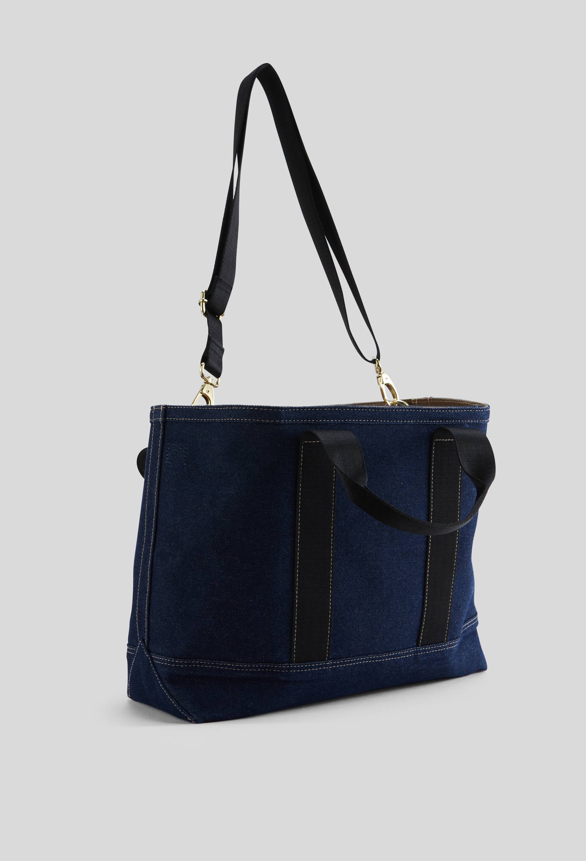 Cabas en denim BIO GOTS, Bleu fonc&eacute;, large image number 0